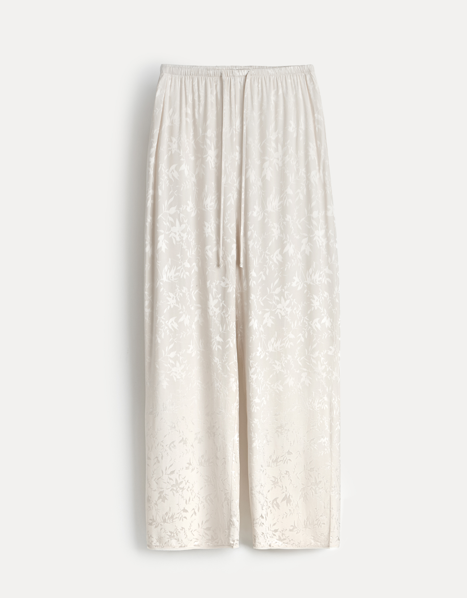 Women's trousers, homewear, size L, viscose, milky, Flowers, Arisha, image-6