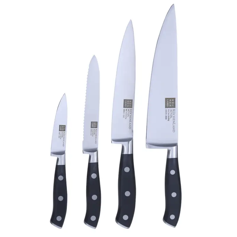 Knife set, 4 pr, steel / plastic, Actual