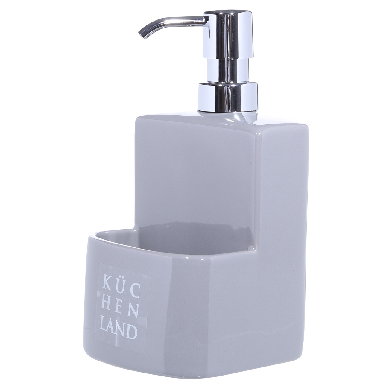 Detergent dispenser, 450 ml, organizer, with sponge, Ceramic, gray, Keeping, image-2