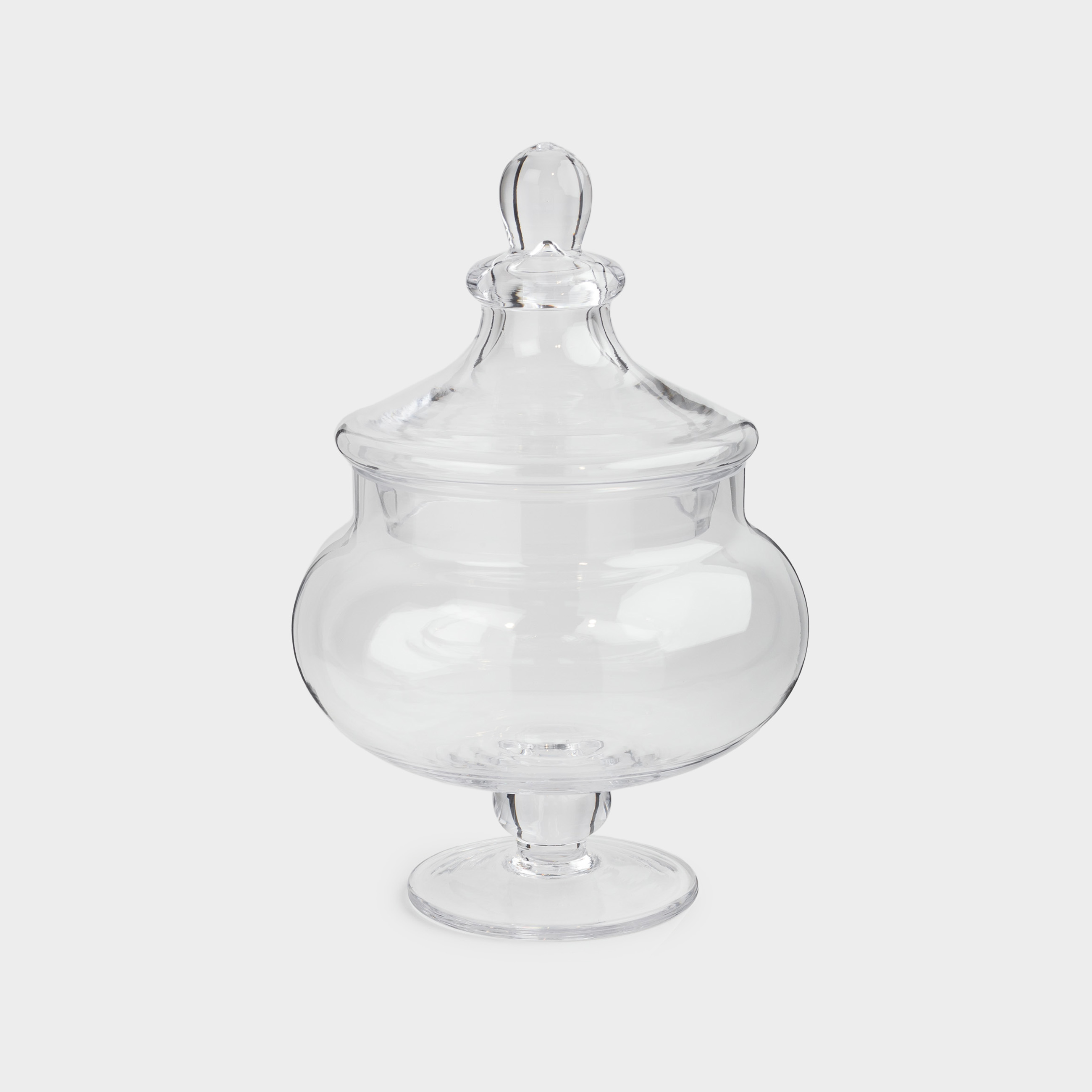Candy bowl, 26x17 cm, 1,4 l, legged, with lid, glass, Clear