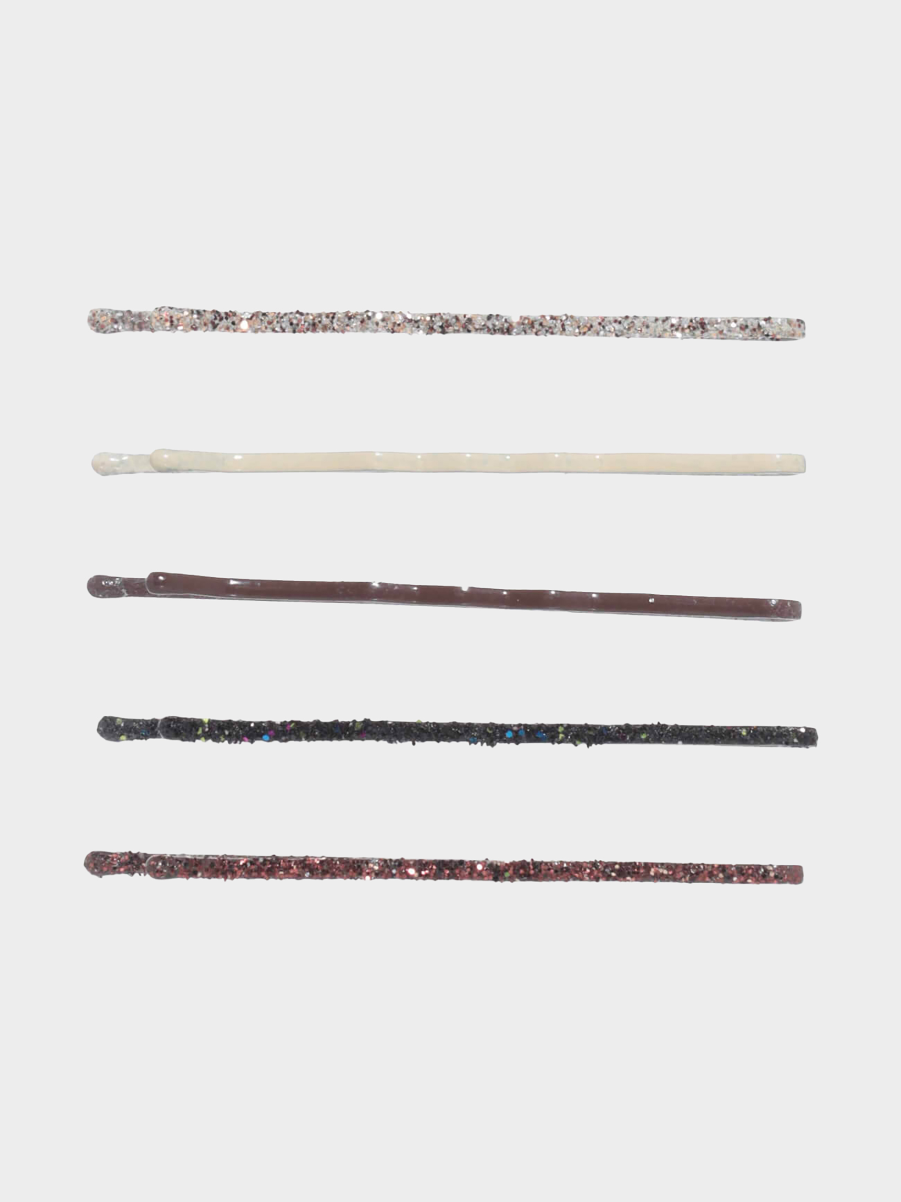 Hair clip, 6 cm, 30 pcs, metal, brown mix, Invisible, Basic