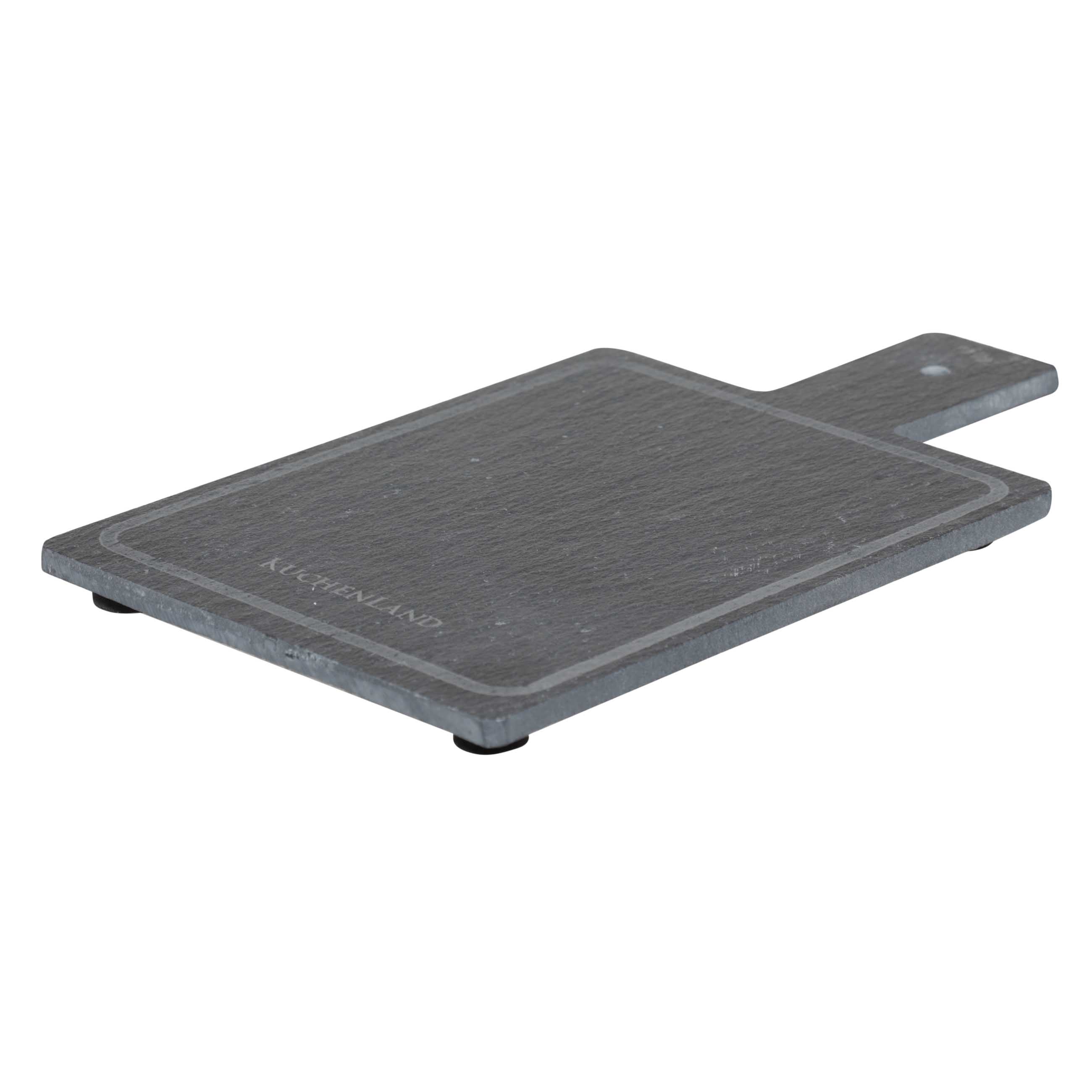 Hot plate, 19x11 cm, with handle, slate, rectangular, BBQ