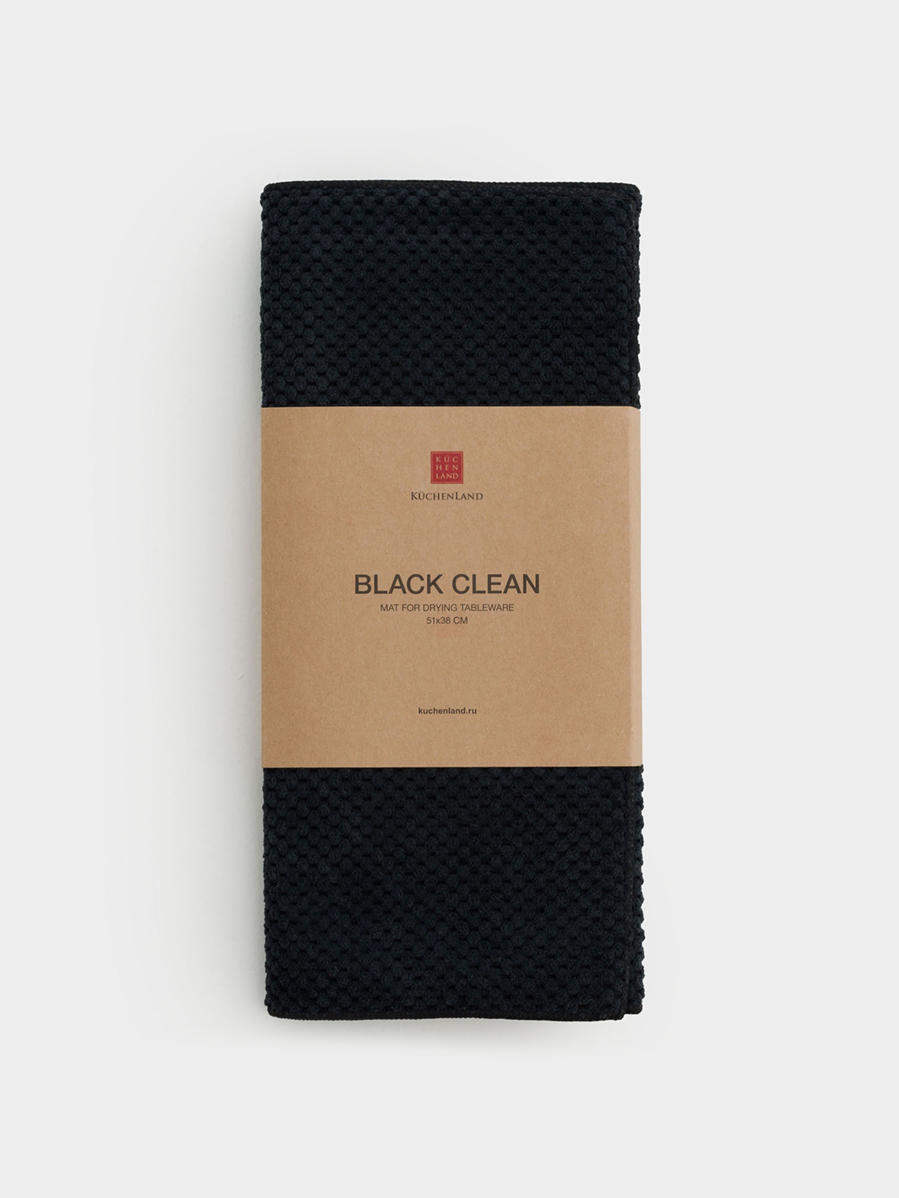 Dish drying mat, 51x38 cm, microfiber, black, Black clean, image-2