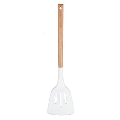 Spatula, 32 cm, with slits, silicone / wood, beige, Provence ,image-0