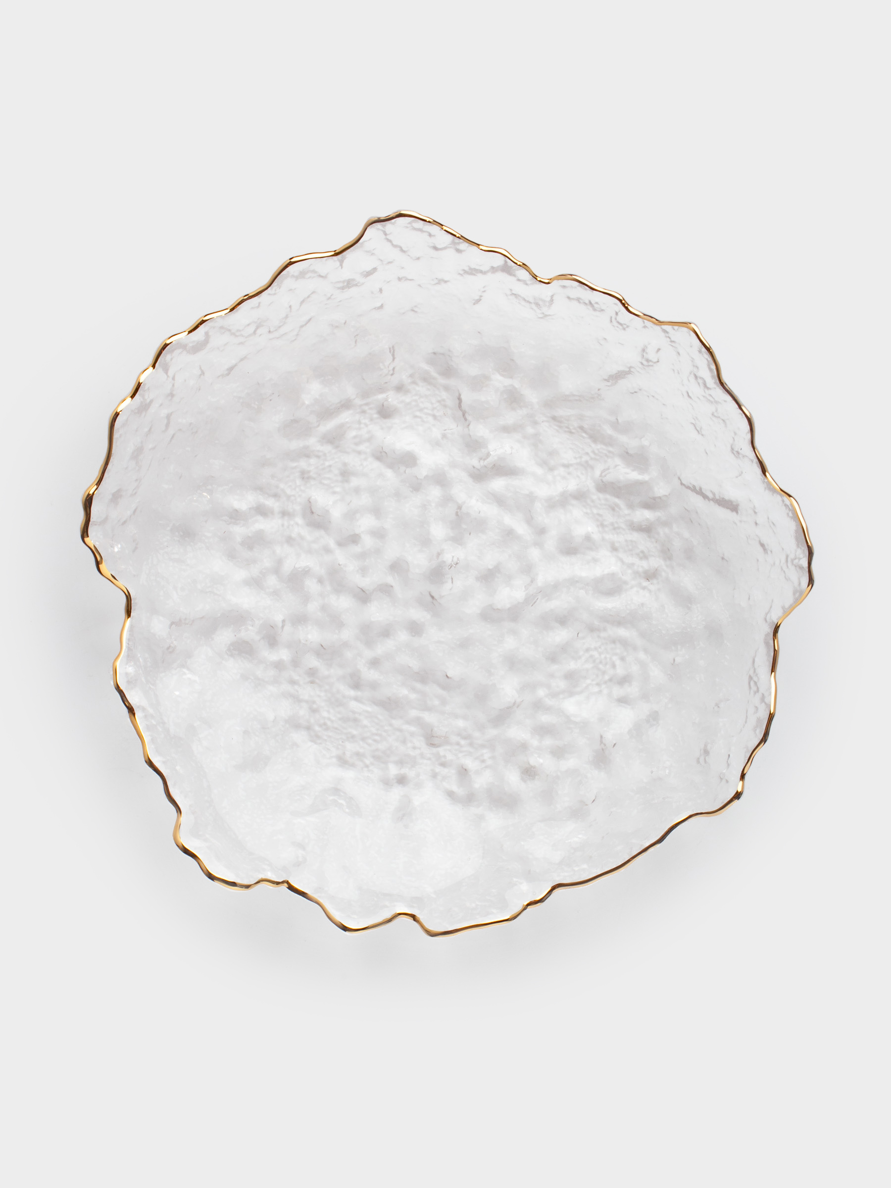 Dish, 25 cm, glass, with golden edging, Nautilus gold, image-2