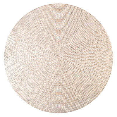 Placemat, 38 cm, PVC, round, golden, Azhur ,image-0