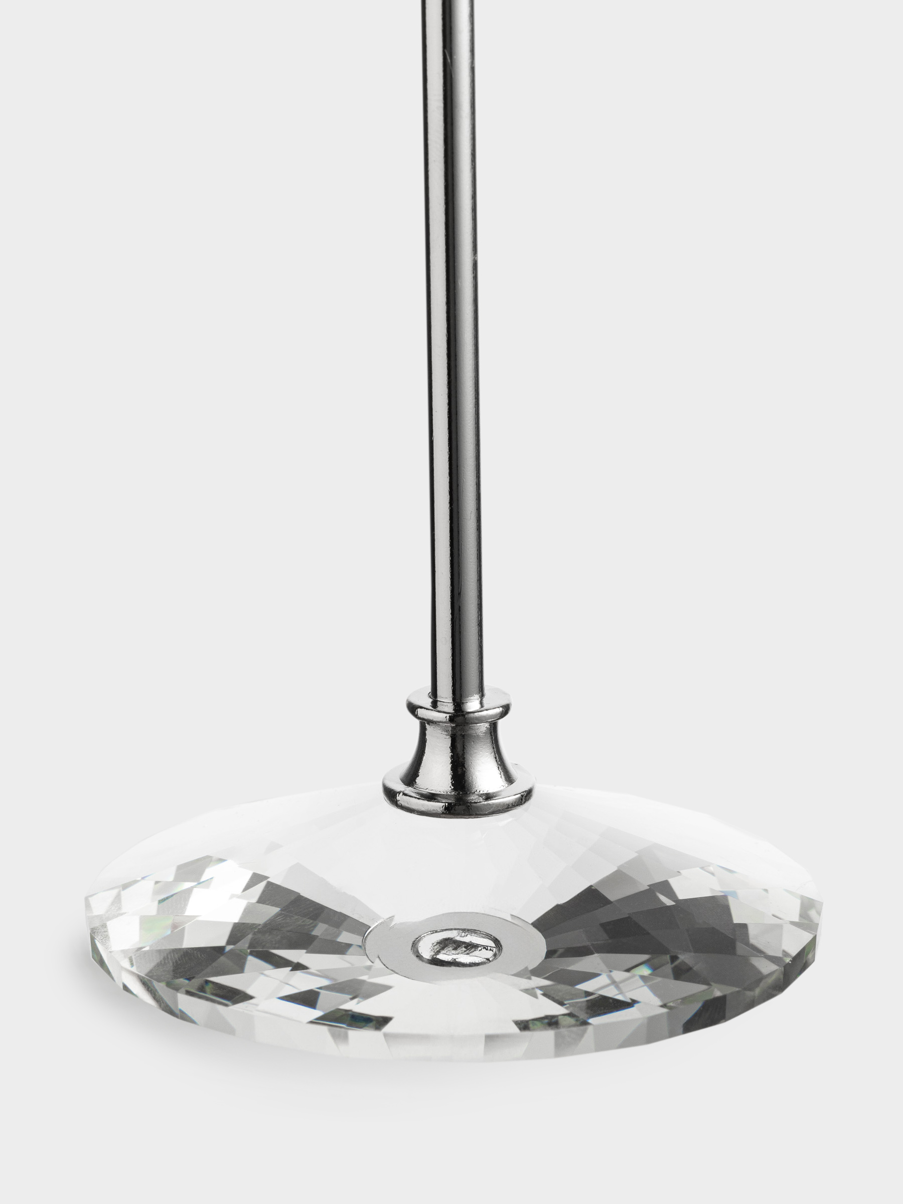 Candlestick, 24 cm, for a thin candle, on a leg, crystal glass / metal, Lux crystal, image-1