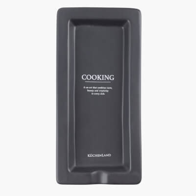 Spoon stand, 24x11, ceramic, rectangular, black, Course