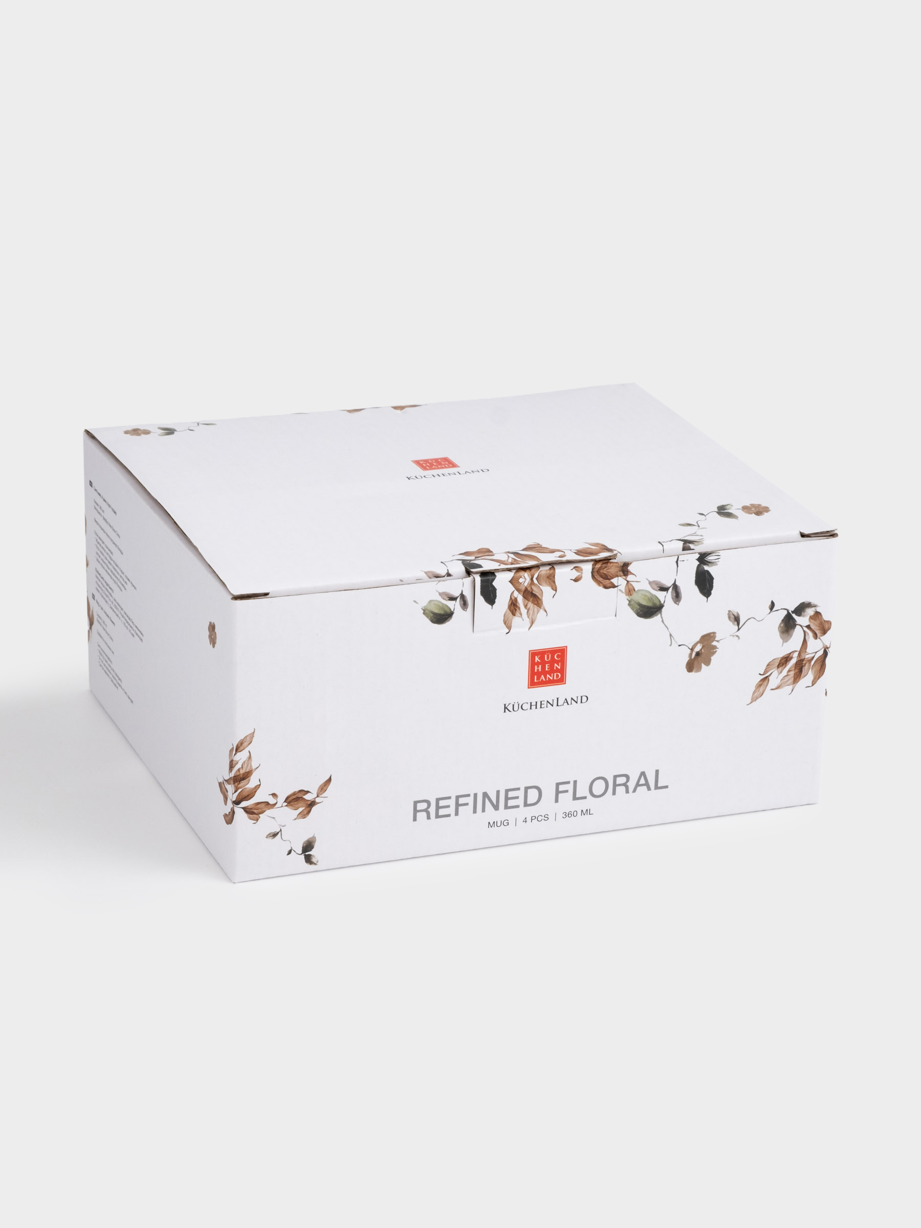 Mug, 360 ml, 4 pcs, porcelain N, Autumn flowers, Refined floral, image-4