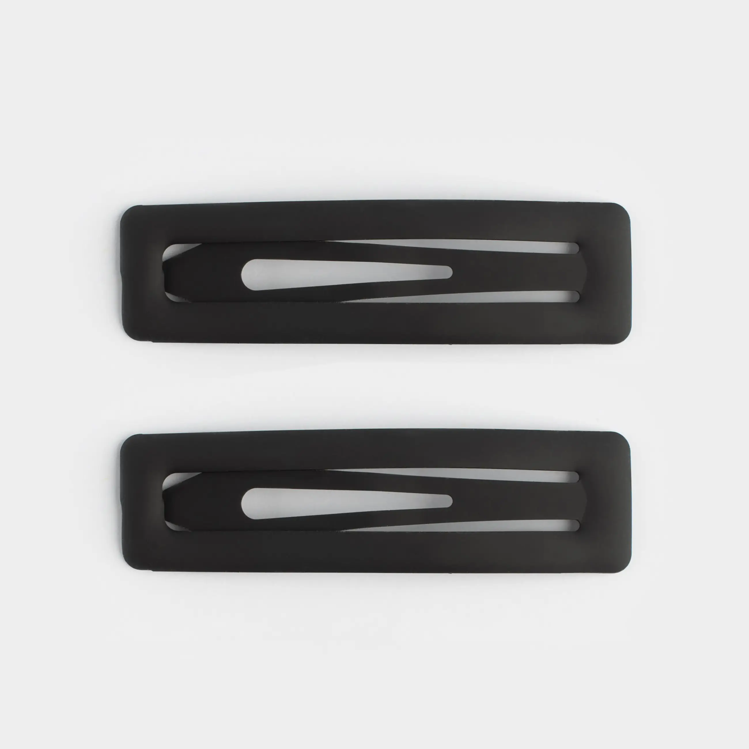 Hair clip, 7 cm, 2 pcs, metal, Black, Basic