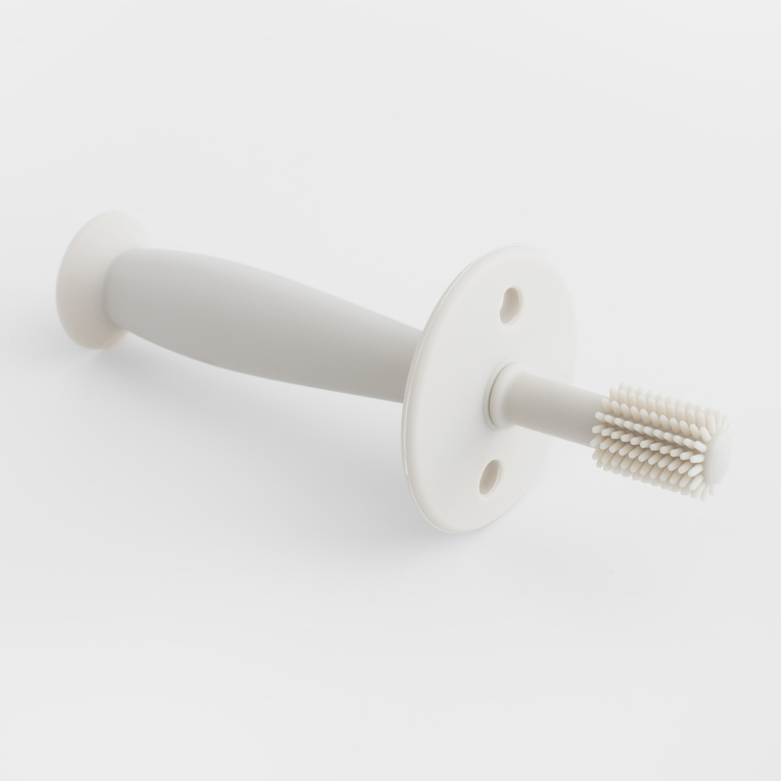 Dental brush with limiter, children's, 12 cm, silicone, beige, Kiddy, image-2