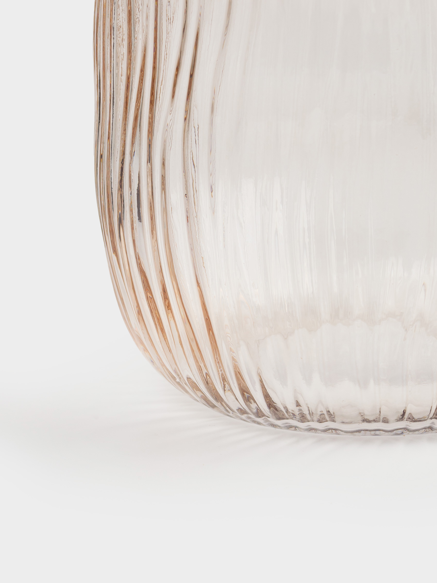 Flower vase, 24 cm, glass, beige, Stripes, image-2