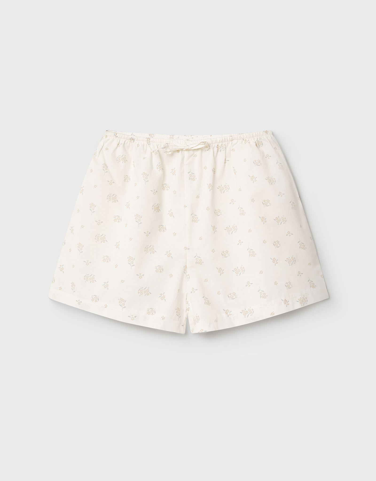 Women's shorts, homewear, size L, cotton, white, Flowers, Florina, image-6