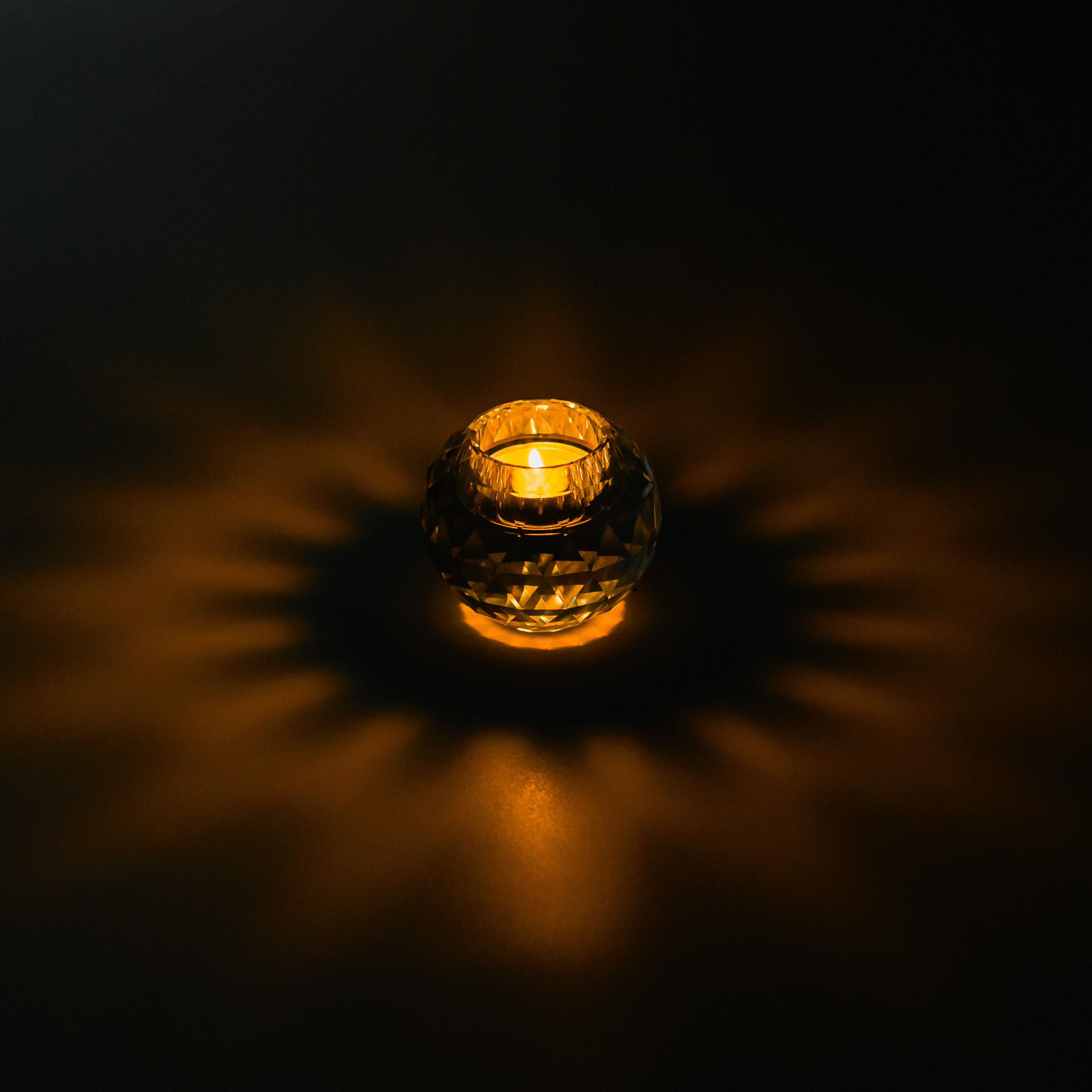 Candlestick, 8 cm, for tea candle, glass, Facets, Lux crystal