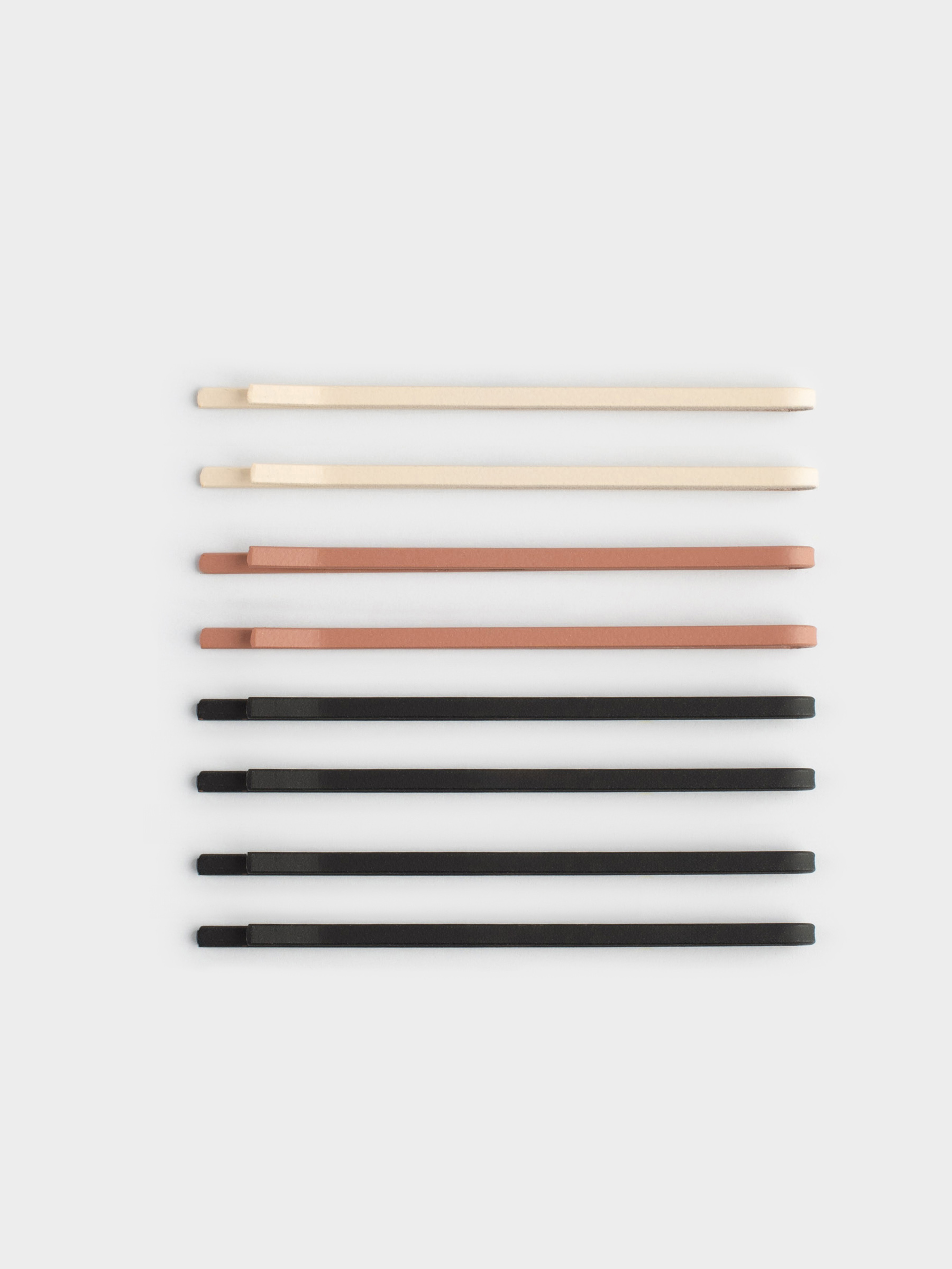Hair clip, 8 cm, 8 pcs, metal, mix, Invisible, Basic, image-0