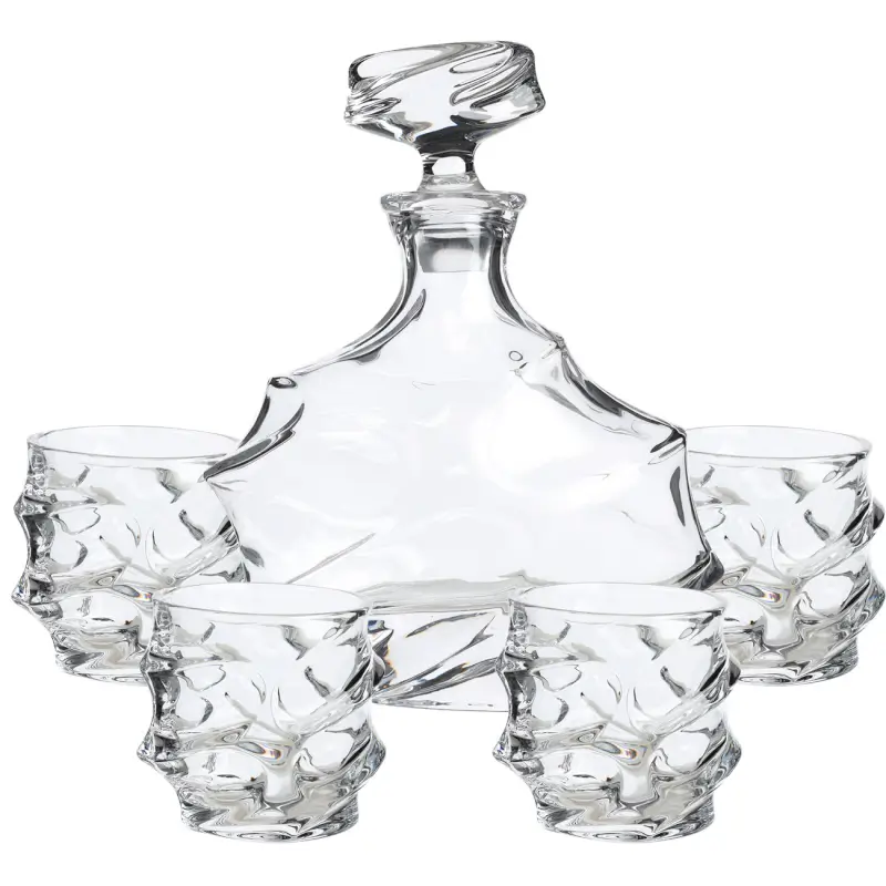 Drink set, 4 pers, 5 items, decanter / glasses, glass R, shaped, Peak ,image-0