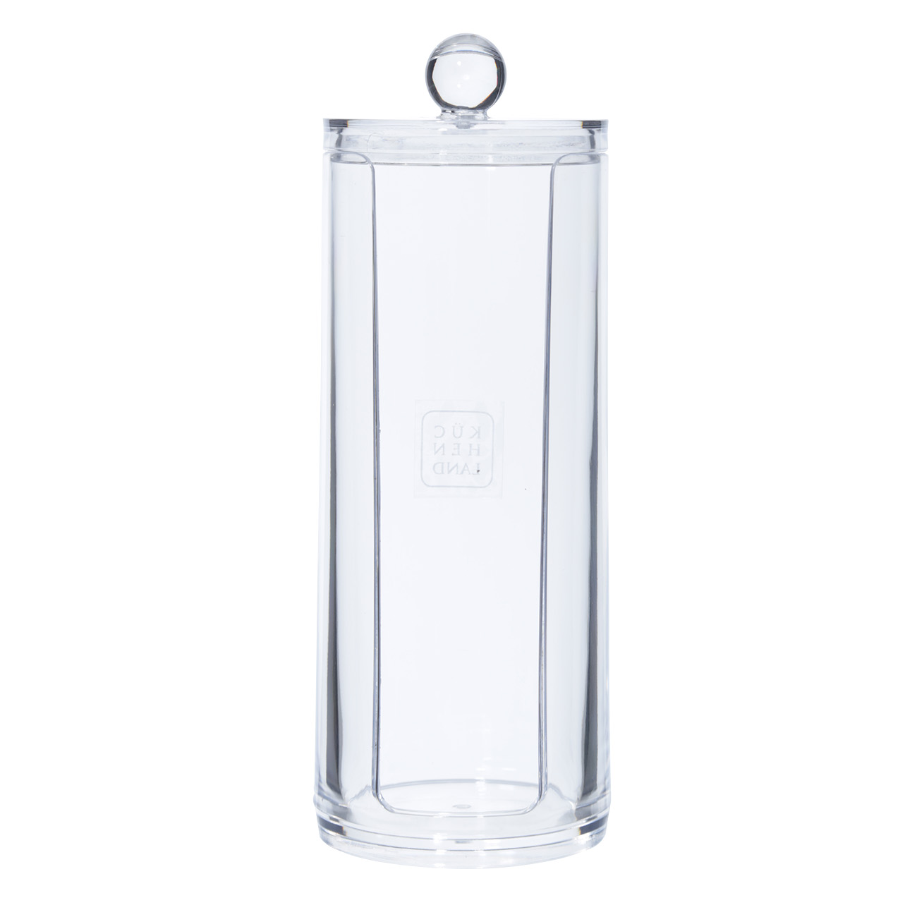 Cotton pad container, 20x7 cm, with lid, plastic, Basic, image-0