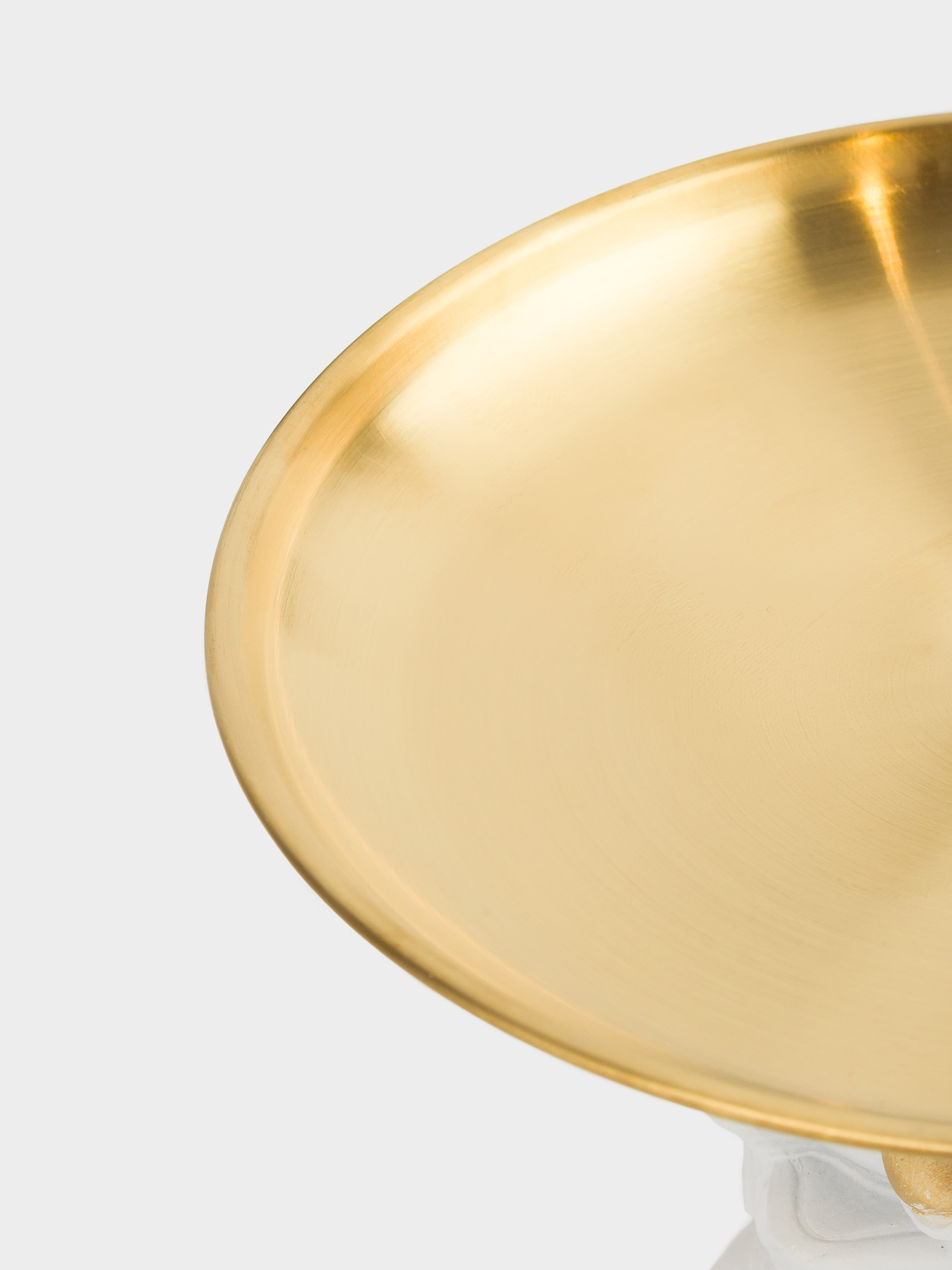 Decorative dish, 17x17x1 cm, on a leg, polyresin/metal, golden / white, Elephant, Elephant, image-3