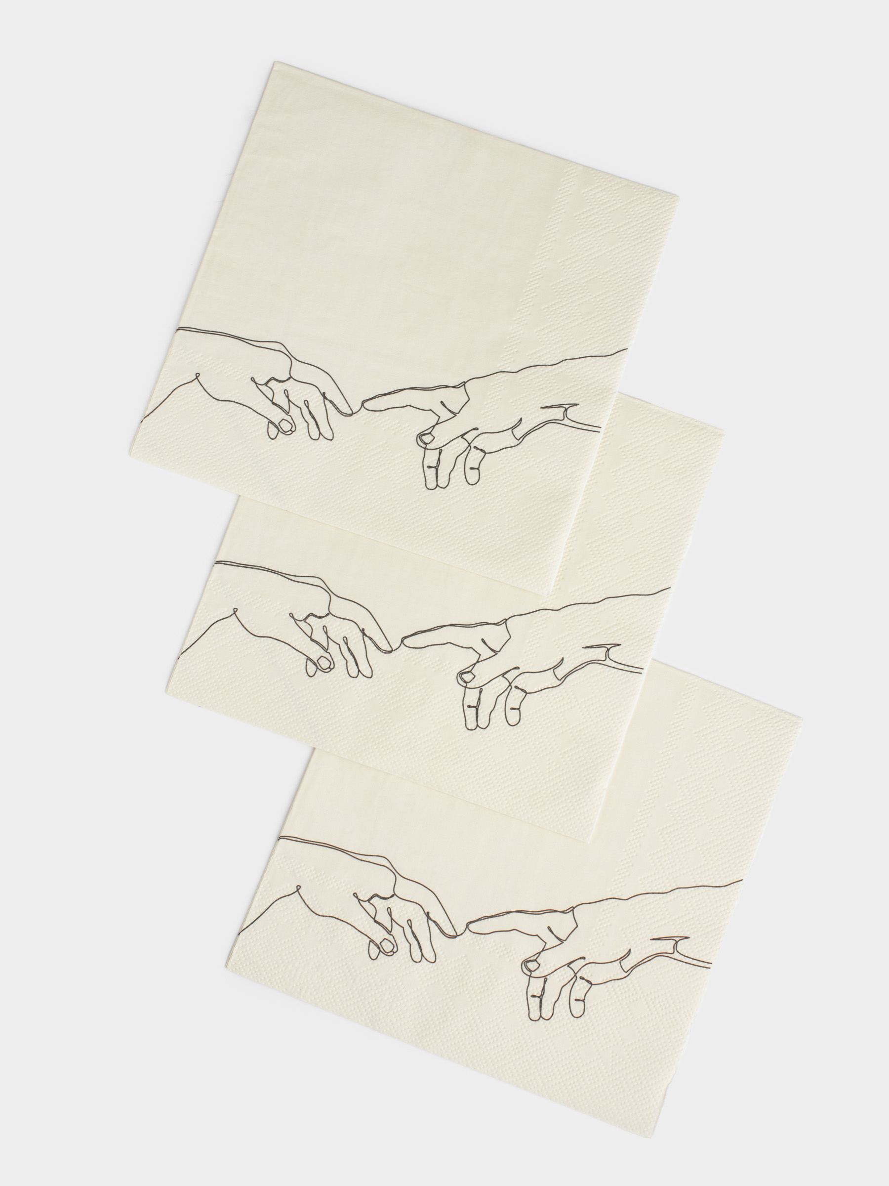 Paper napkins, 33x33 cm, 20 pcs, square, white, Hands, Hand, image-2