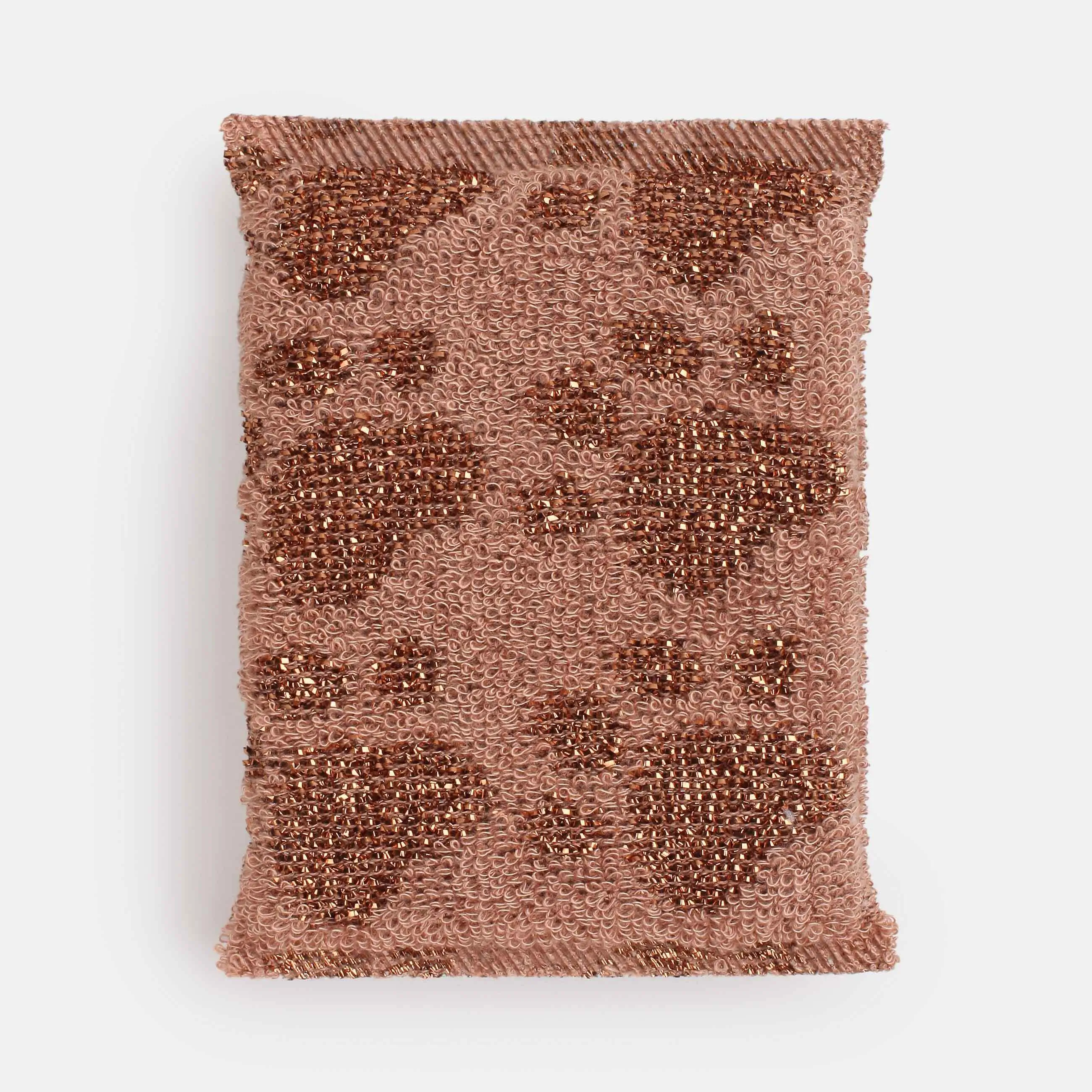 Sponge for washing dishes, 12x9 cm, double-stranded, polyester / foam rubber, bronze, Feet, Clean, image-0