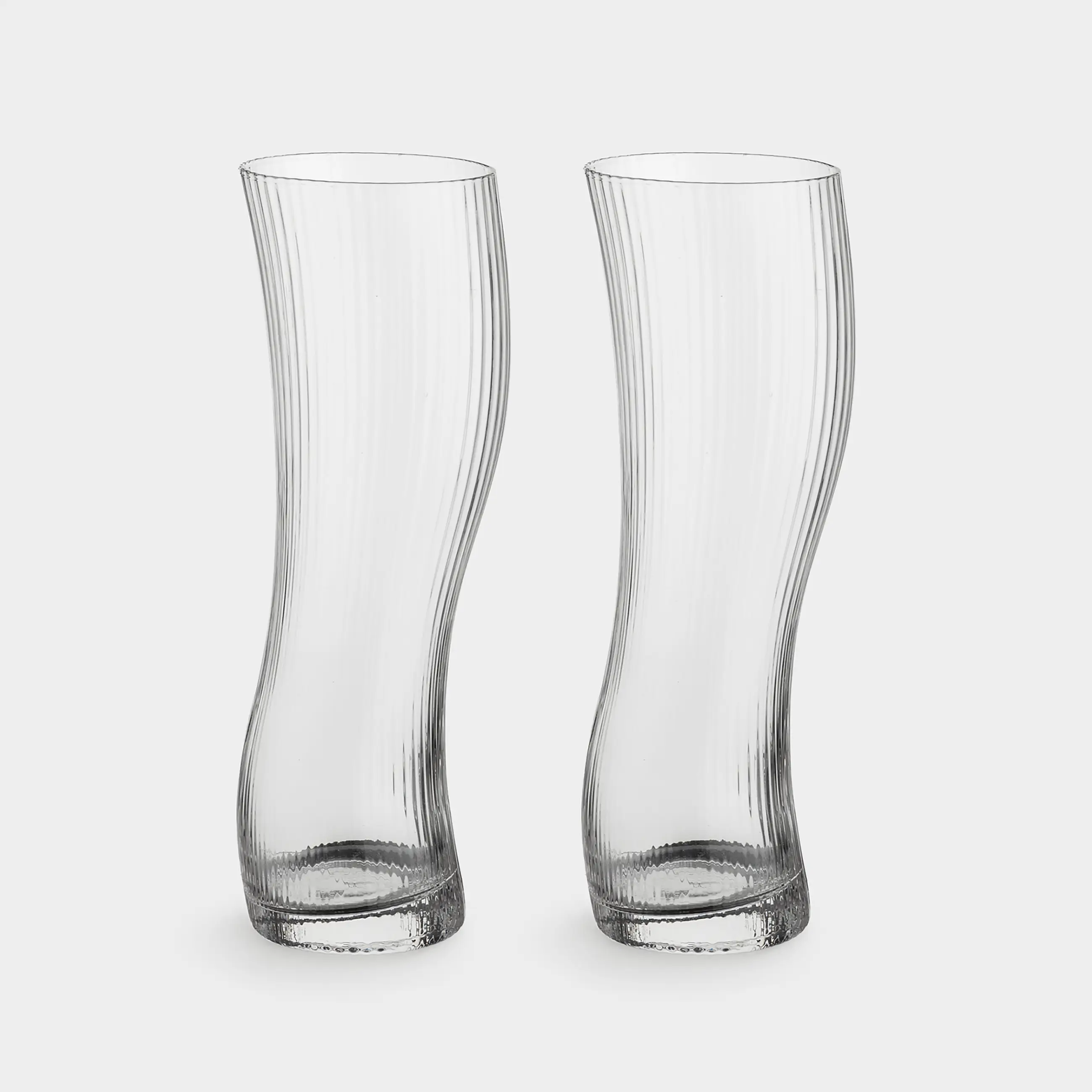 Beer glass, 23 cm, 600 ml, 2 pcs, glass R, Bend, Ribby, image-0