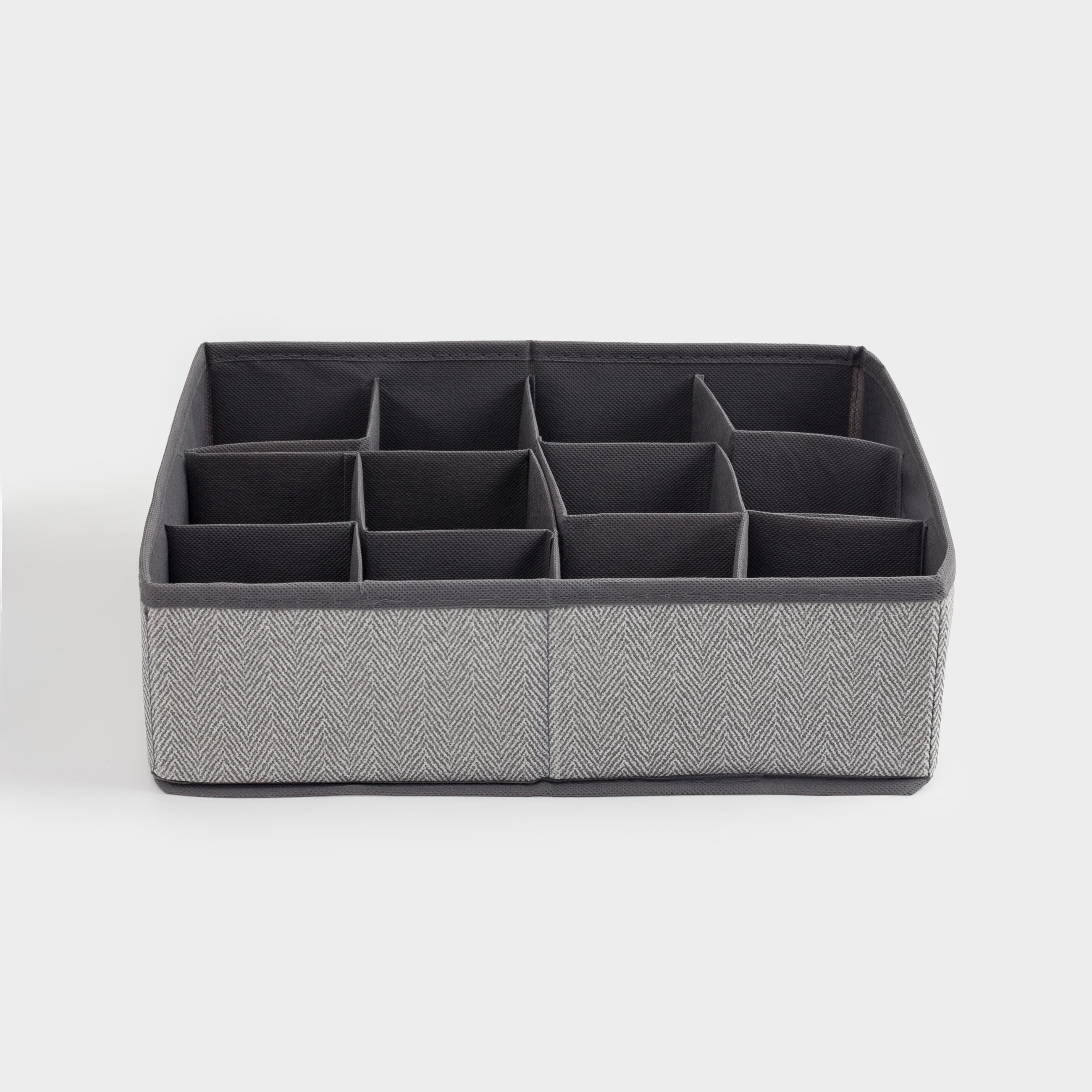 Organizer-divider for drawers, 32x24 cm, 12 otd, textile, gray, Pedant new