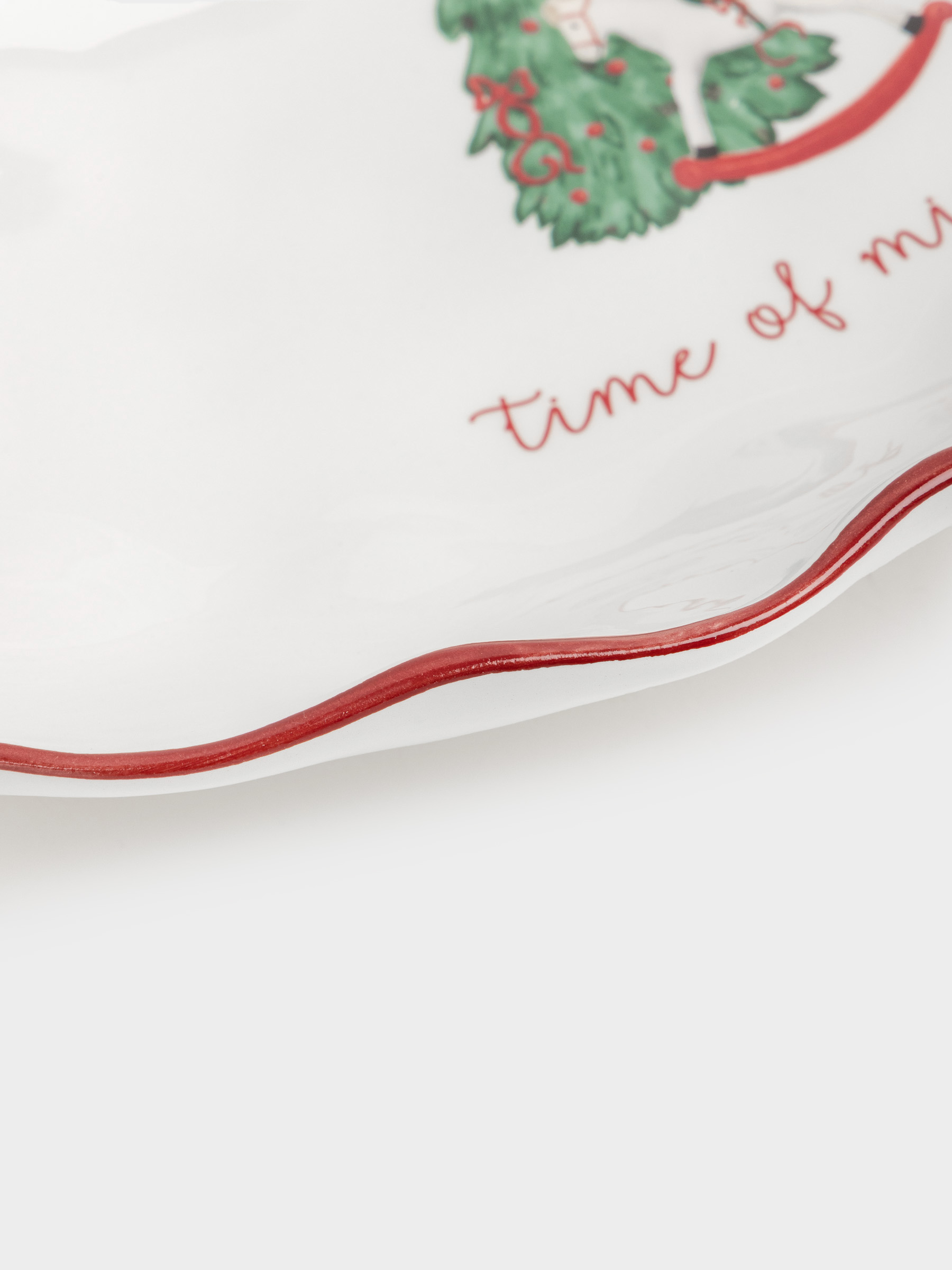 Dish, 31x18x6 cm, ceramic, oval, Horse with Christmas tree, Christmas tree, image-5