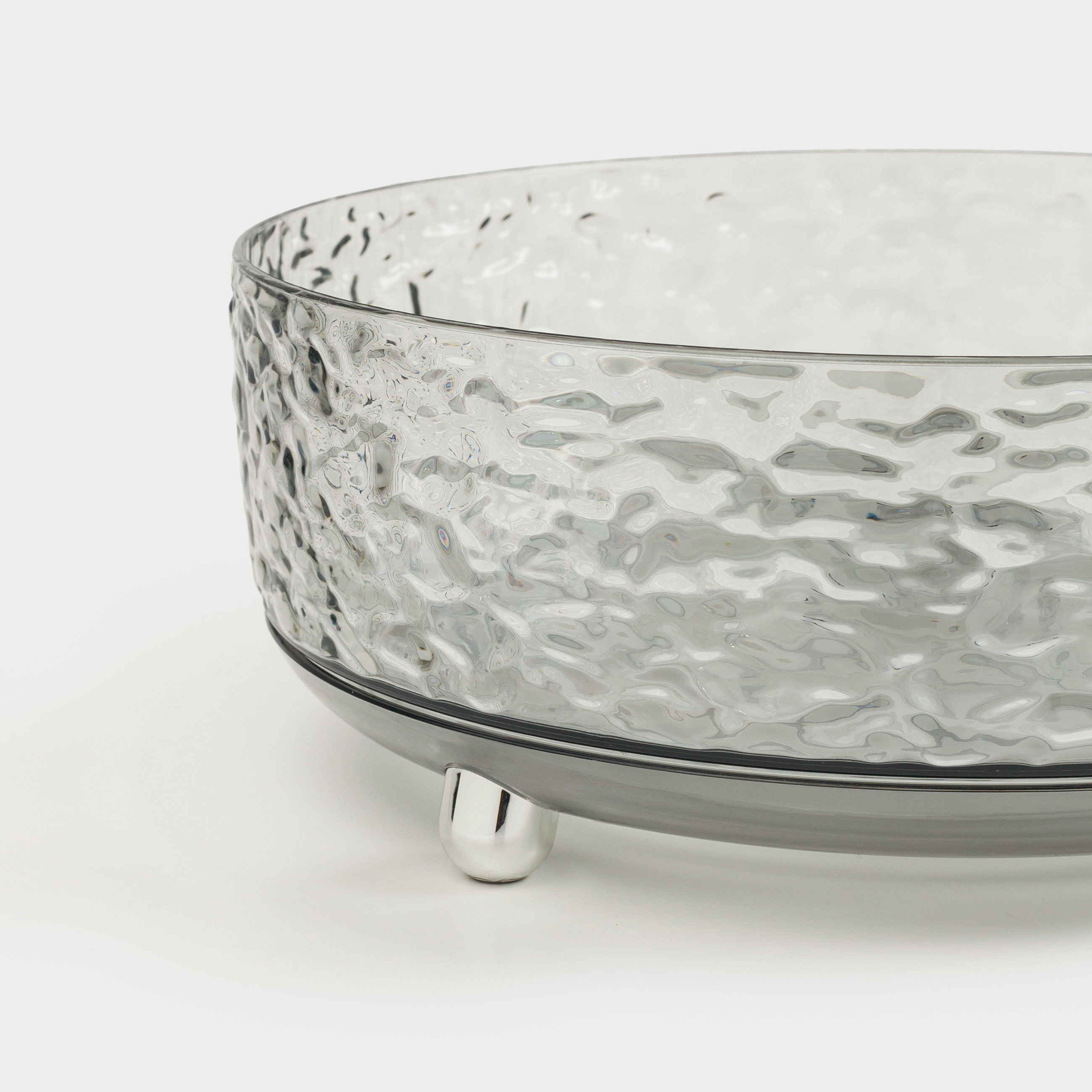 Organizer for cosmetics, 23x9 cm, on legs, rotating, plastic, gray, Renaissance clear, image-3