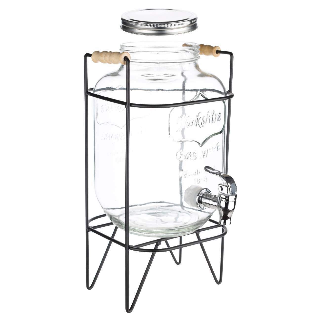 Beverage dispenser, 4 l, on stand, glass R / metal, Black, Berry, image-9