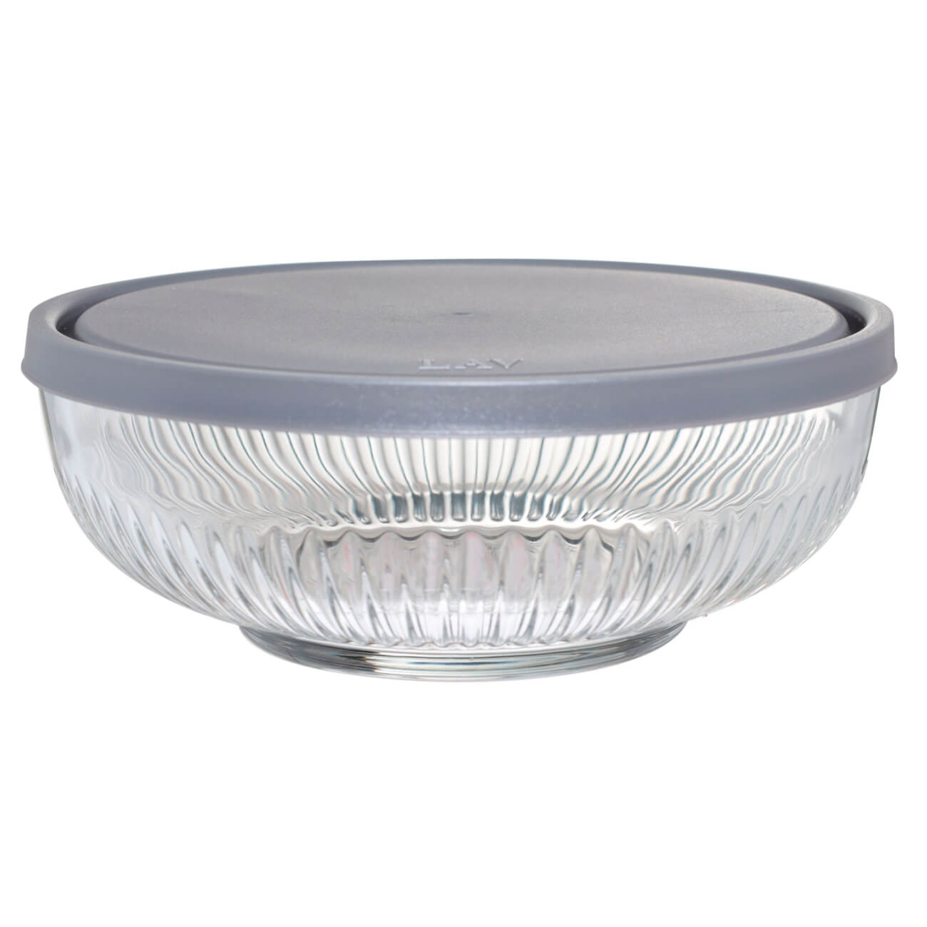 Salad bowl, 17x6 cm, 1.2 l, with lid, glass R / plastic, Madeira