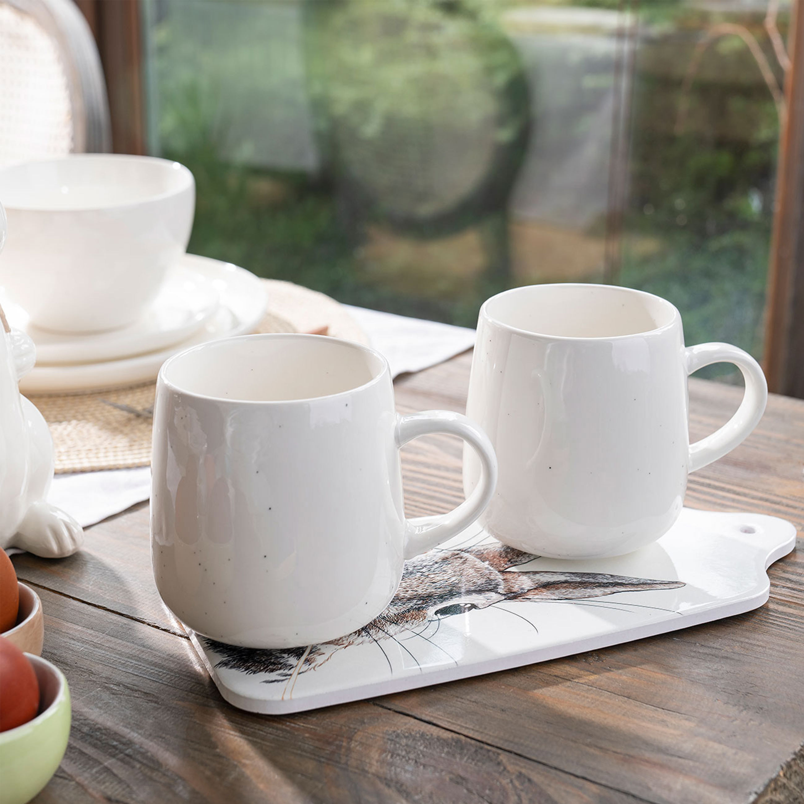 Mug, 500 ml, porcelain N, milk, Dots, Boho