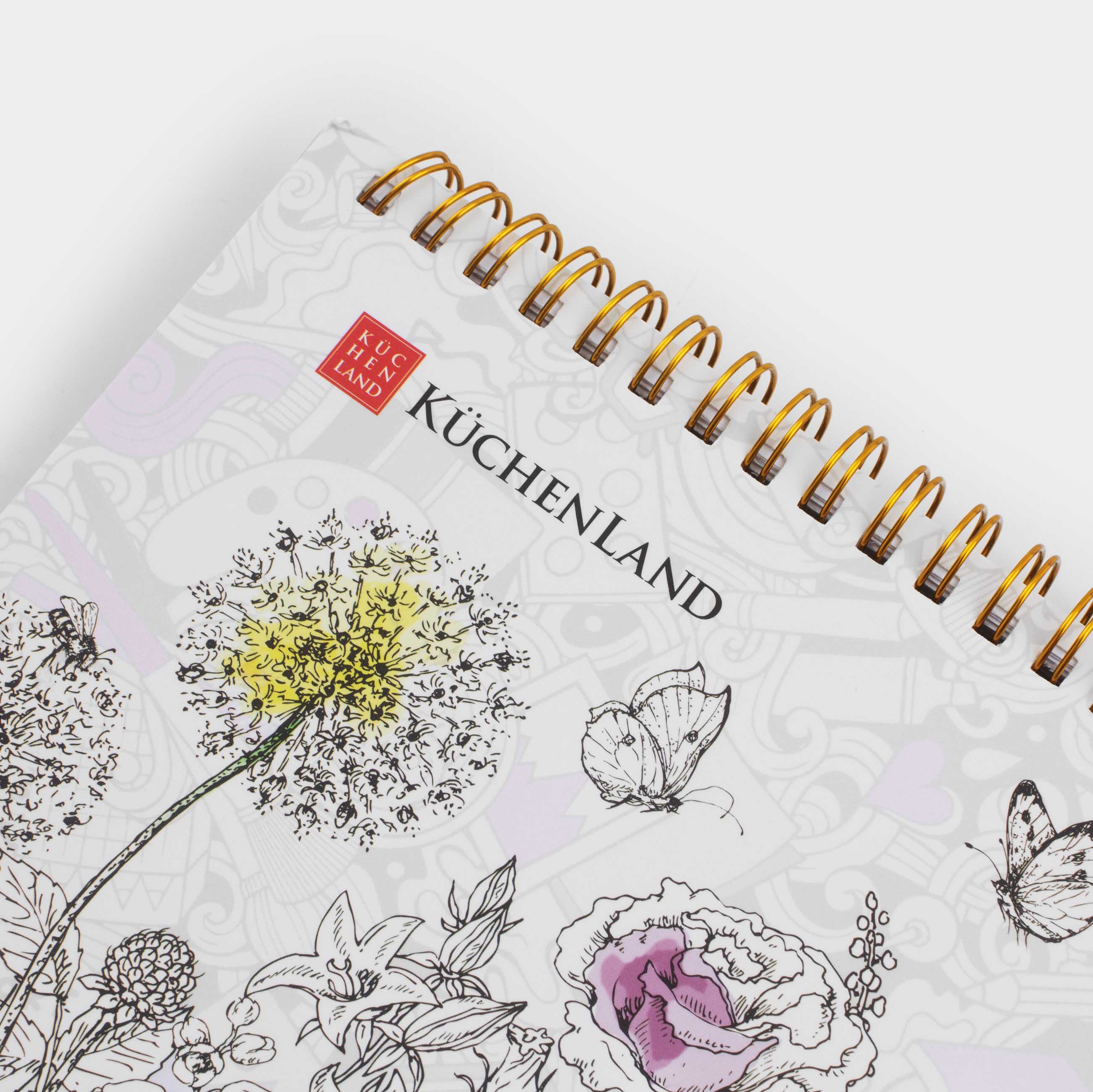Coloring book, 21x21 cm, 24 sheets, on rings, Animals and Flowers, Draw, image-2