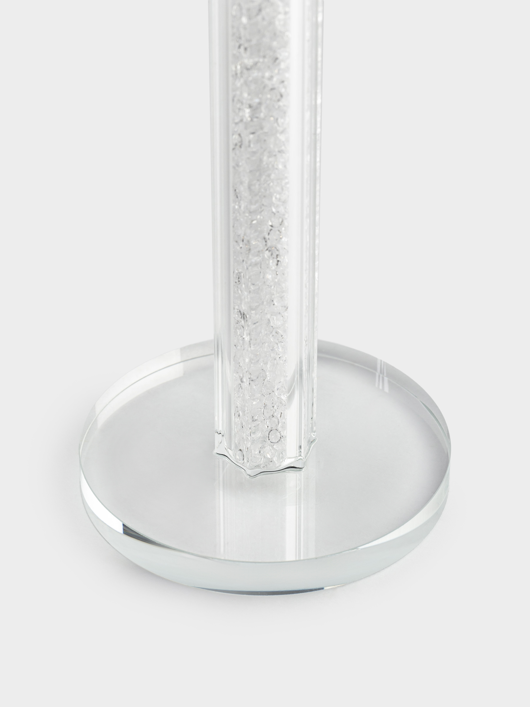 Candle holder, 18 cm, on a leg, glass / rhinestones, Crystal, Crystal, image-2