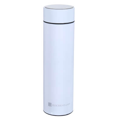Thermos flask, 500 ml, with thermometer, steel / plastic, white, Celsius ,image-0