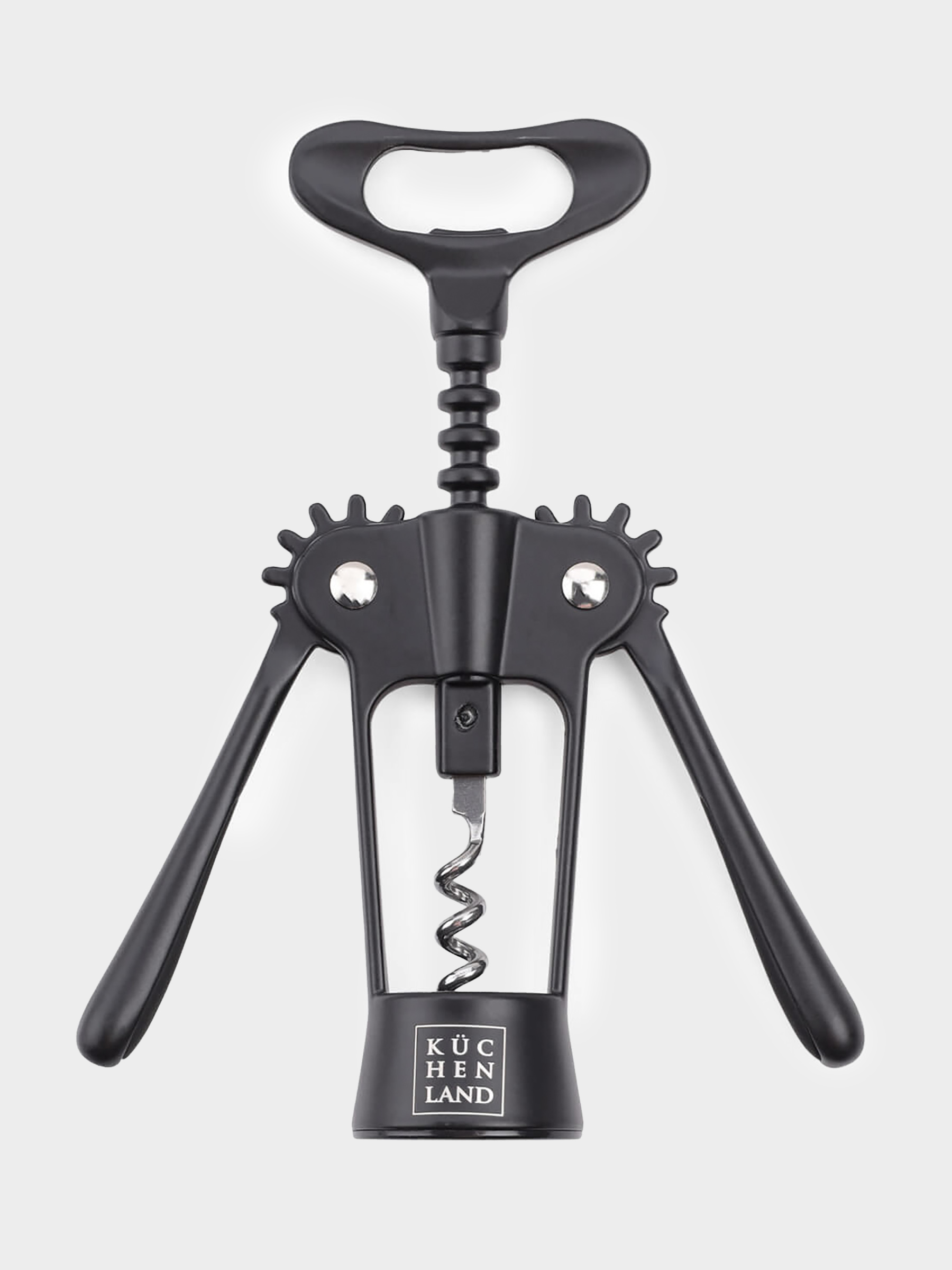 Lever corkscrew, 18 cm, metal, black, Start black, image-1
