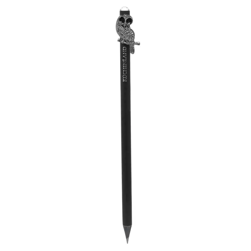 Pencil, 18 cm, black-graphite, with figure, black, Owl, Draw figure ,image-0