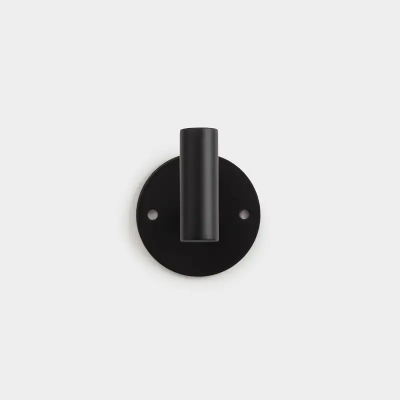 Hook, 6 cm, wall-mounted, Velcro, steel, black, Total black