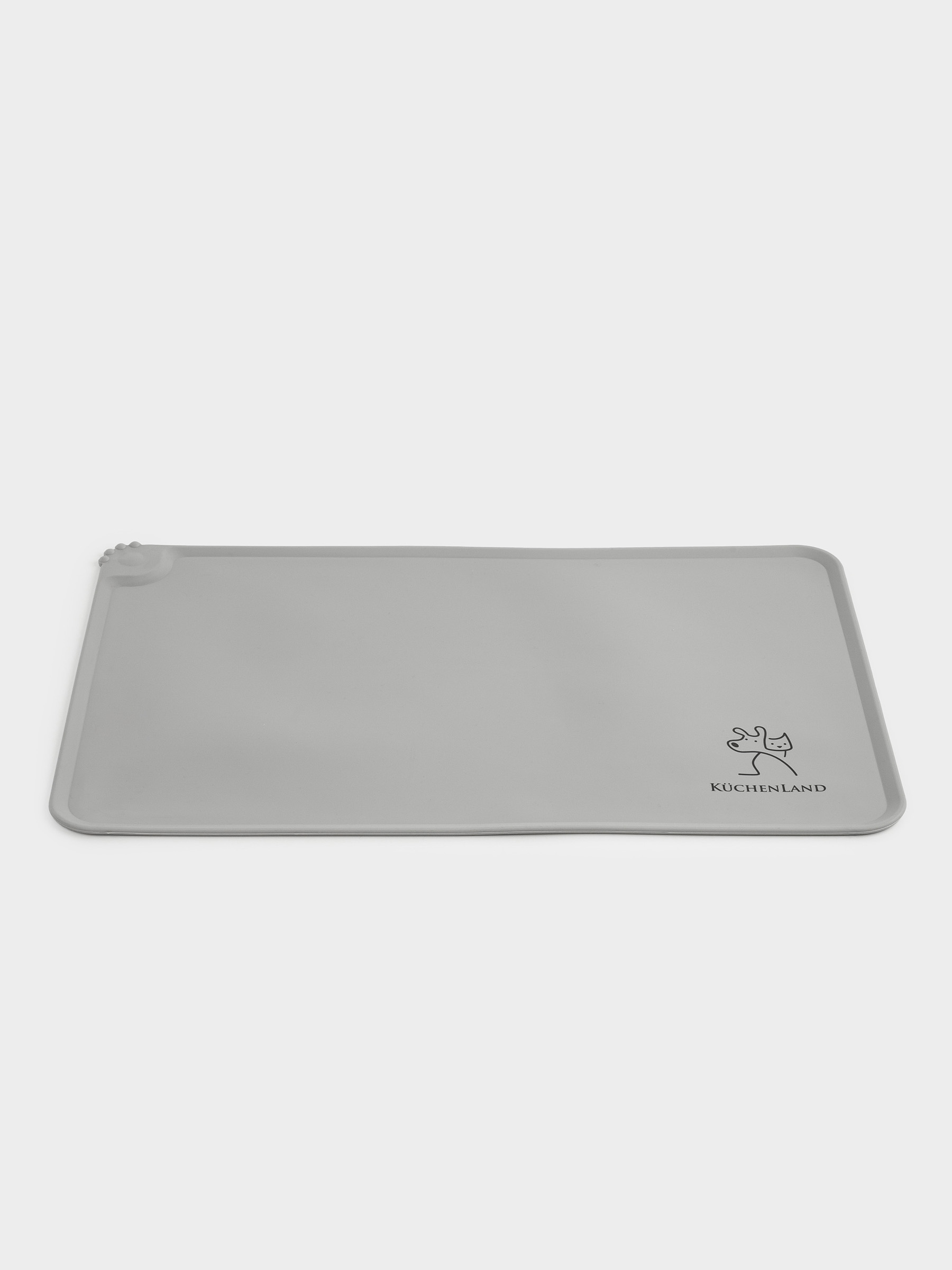 Pet bowl mat, 48x30 cm, silicone, grey-beige, Favorite pet, image-2