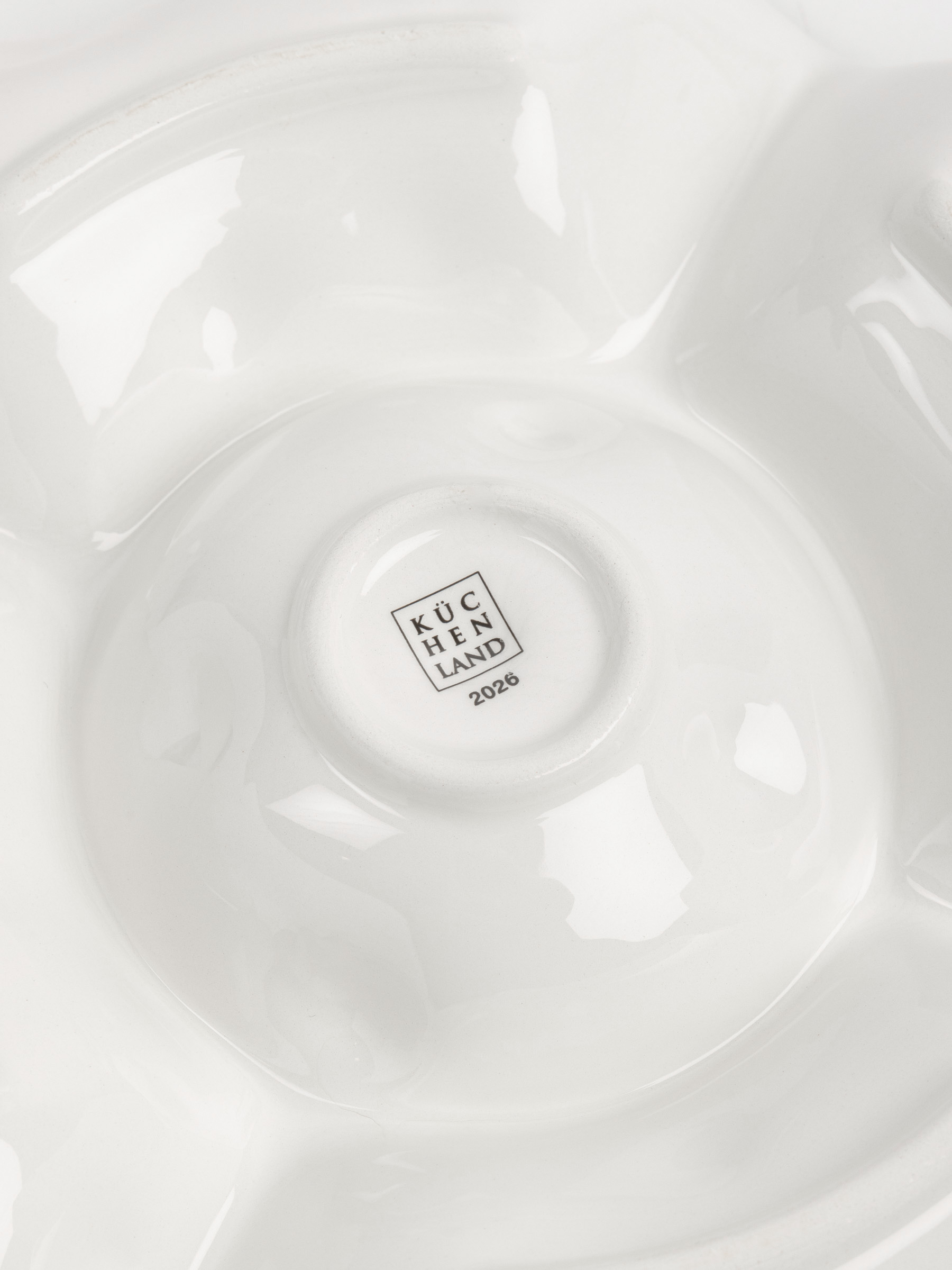 Divided plate, 25 cm, 5 compartments, ceramics, Horse and fir branches, Christmas tree, image-7