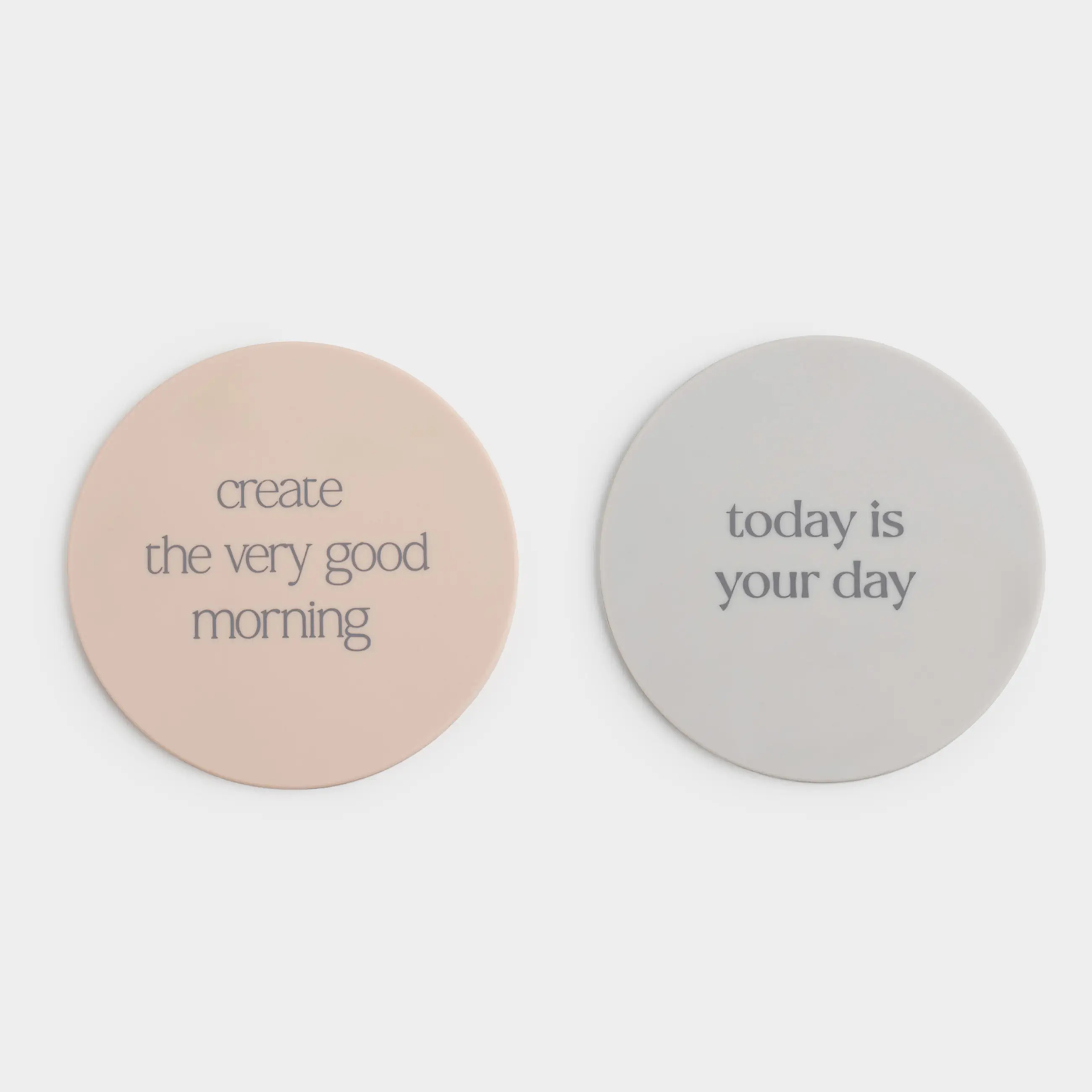 Coaster, 10 cm, 2 pcs, silicone, round, beige, DESIGN, Scroll