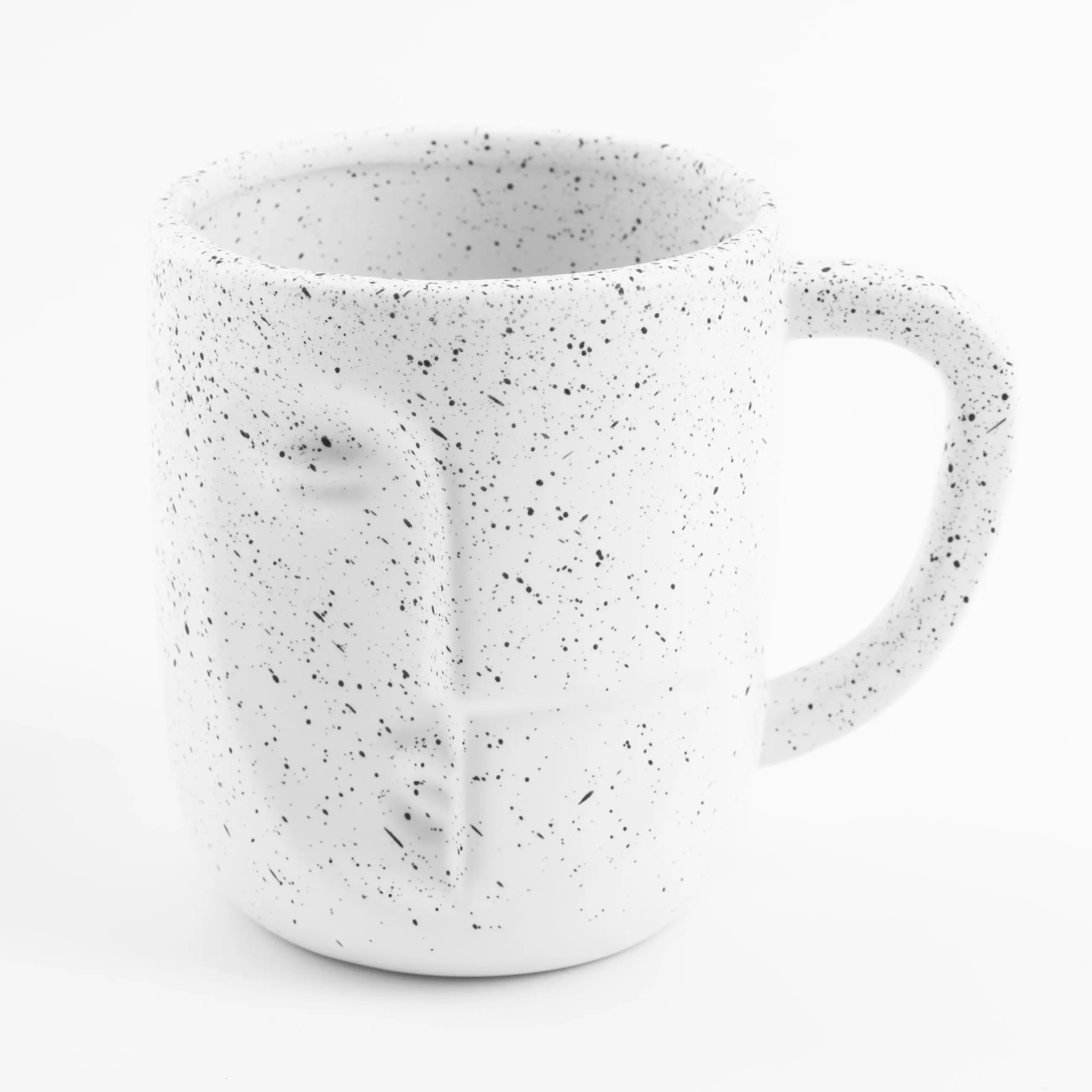 Mug, 420 ml, Ceramic, White, speckled, Face, Face speckled, image-0