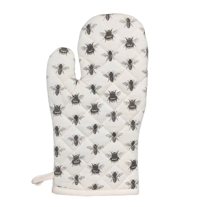 Mitt holder, 17x33 cm, cotton, beige, Bees, Honey ,image-0