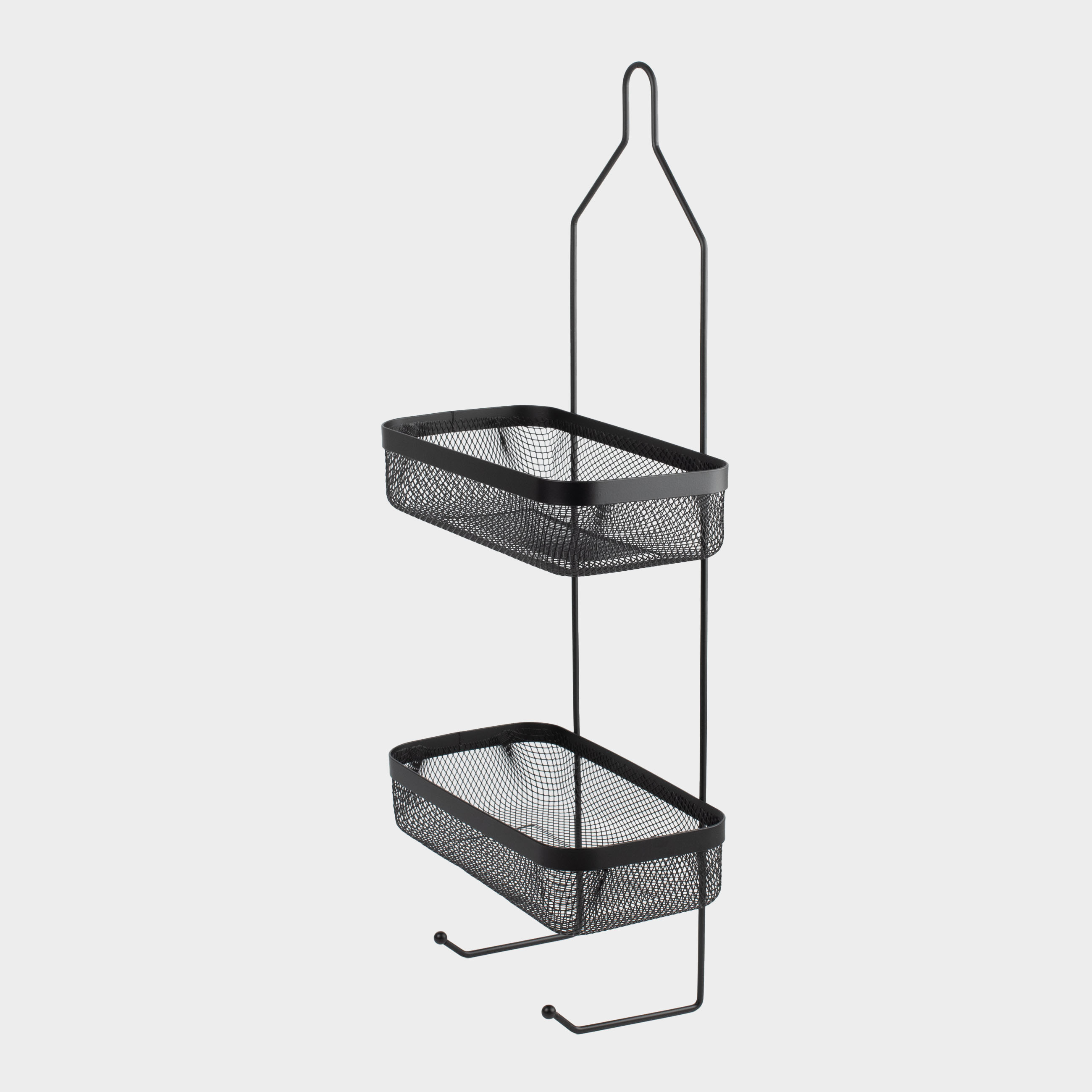 Organizer shelf, 26x13x62cm, 2-tier, metal, rectangular, black, Mesh, Twist black, image-1