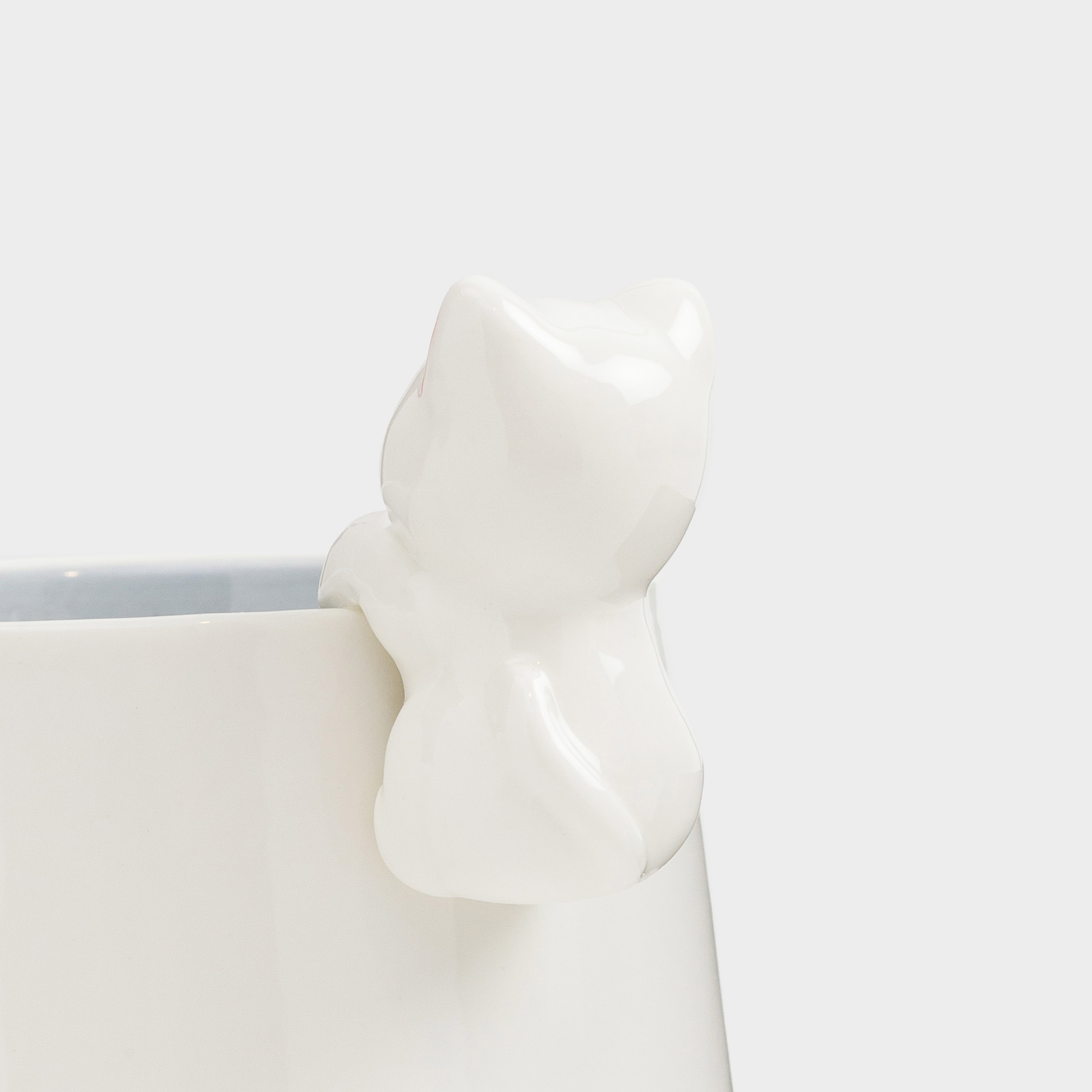Children's mug room, 360 ml, porcelain P, white-gray, kitten, friend, image-4