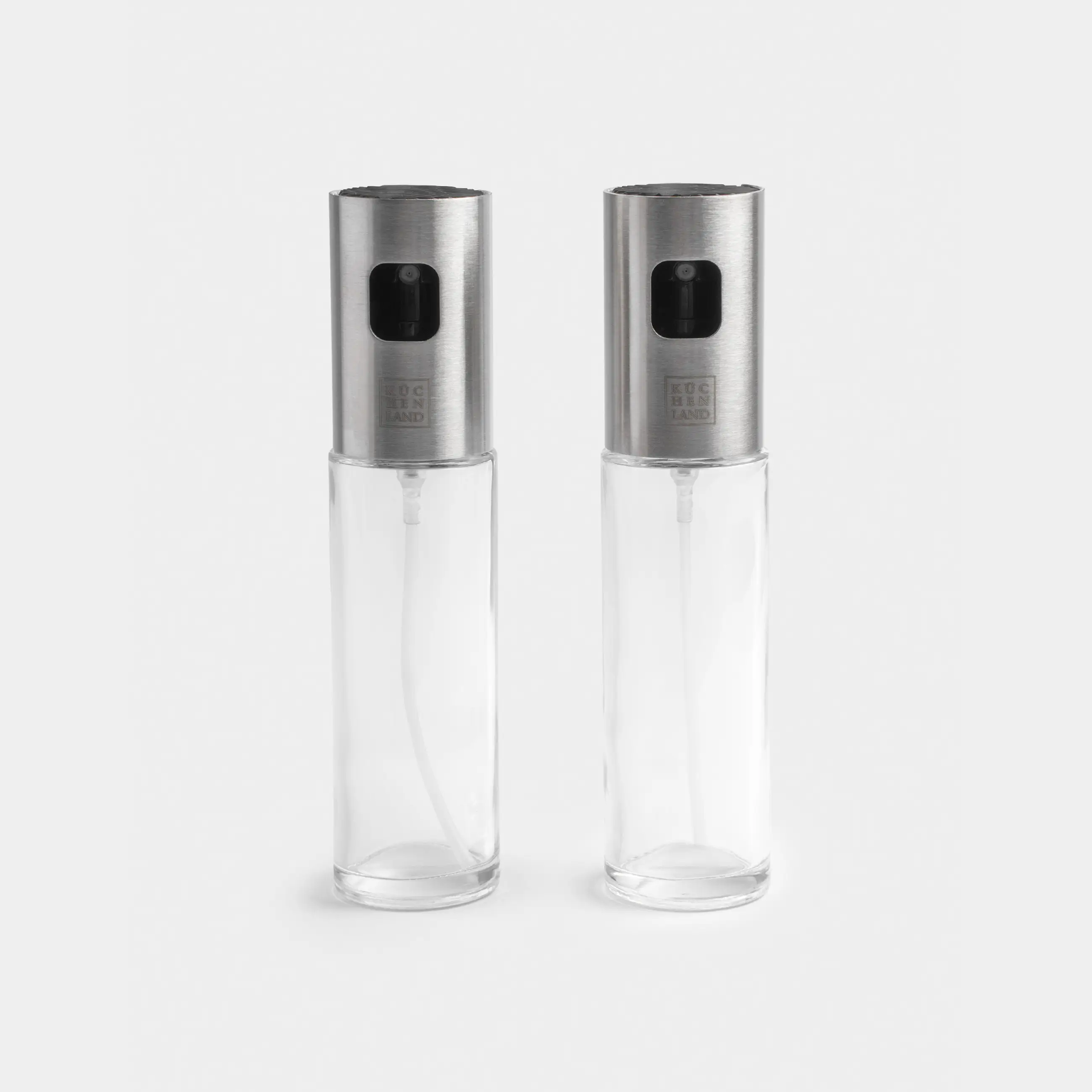 Oil and vinegar spray dispenser, 100 ml, 2 pcs, glass / steel, Classic