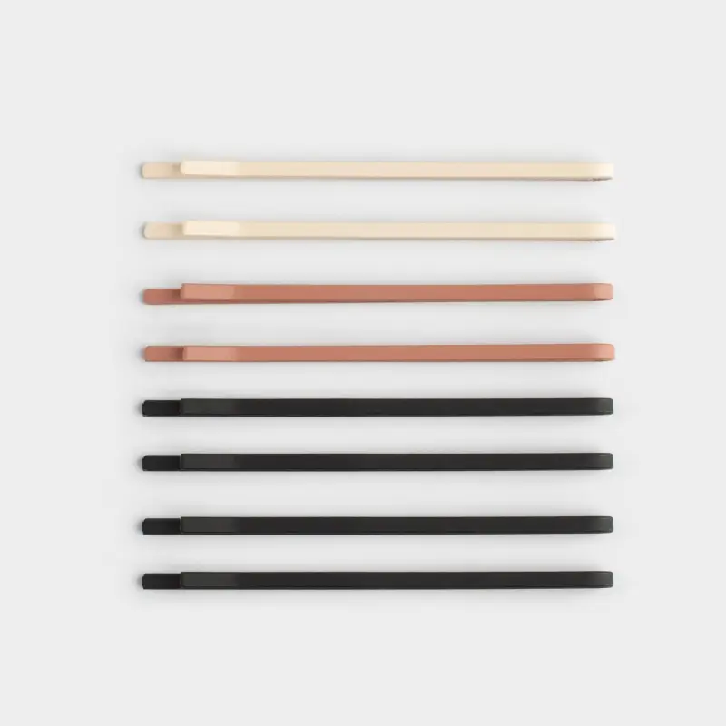 Hair clip, 8 cm, 8 pcs, metal, mix, Invisible, Basic ,image-0