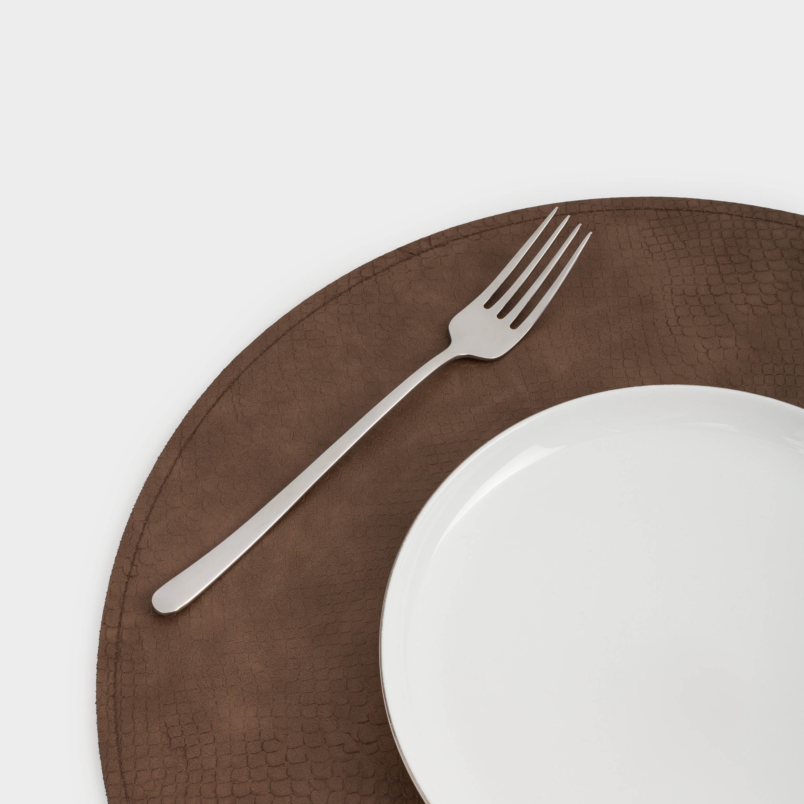 Placemat, 38 cm, double-sided, PVC, round, green/brown, Snake scales, Rock, image-4