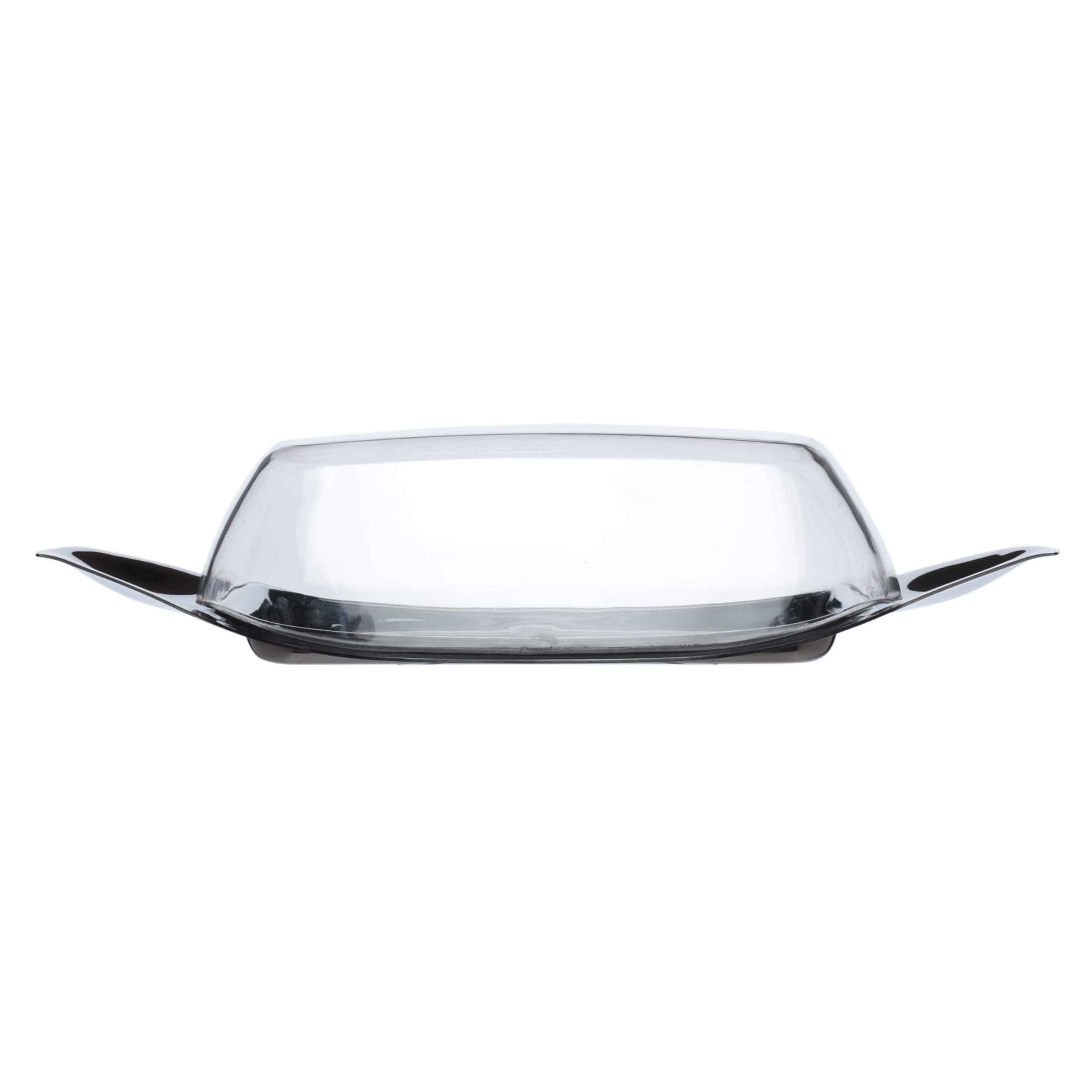 Butter dish, 22 cm, steel / plastic, rectangular, Classic
