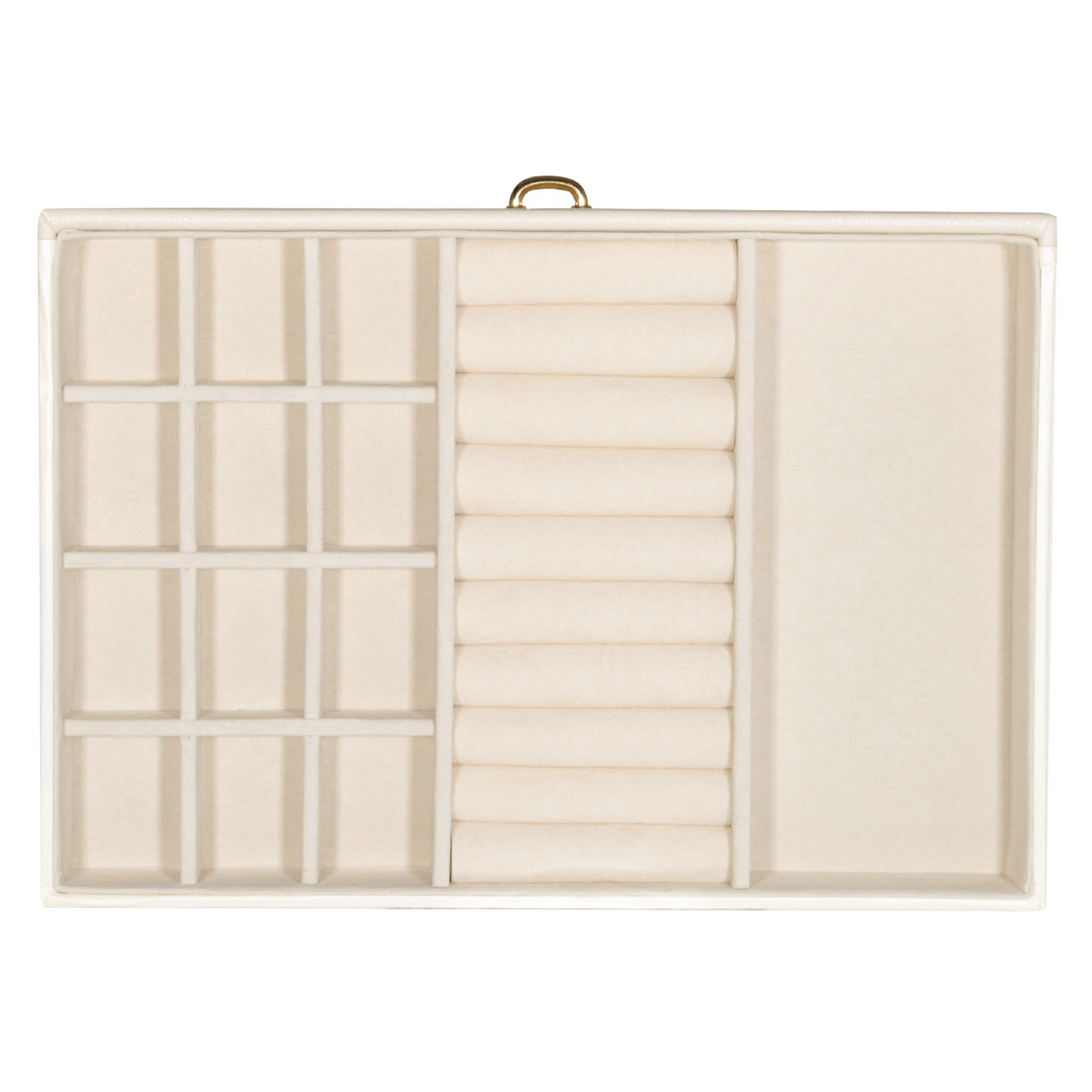 Jewelry box, 26x18 cm, wood/PU leather, ecru, Premiere, image-2