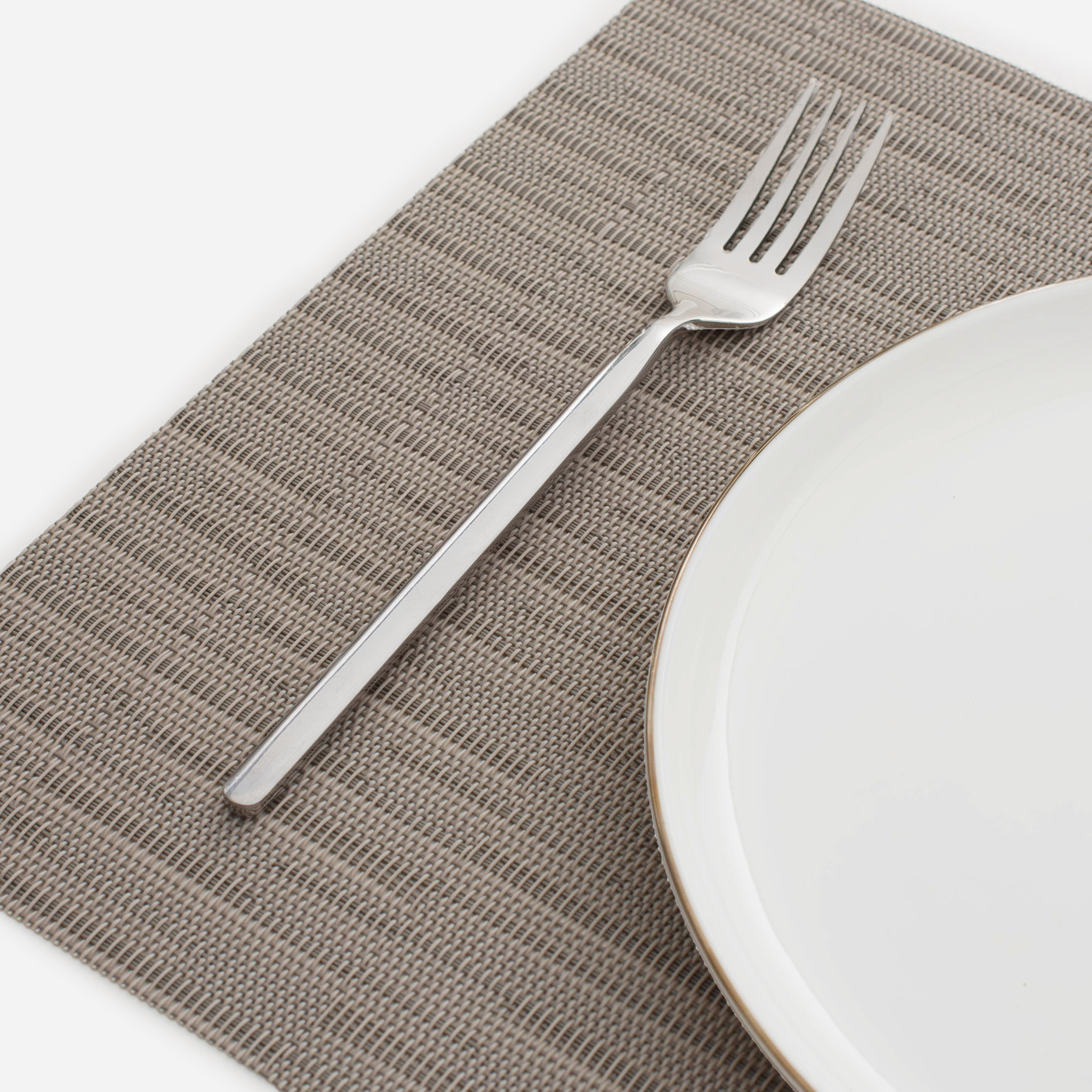 Placemat, 30x45 cm, PVC / polyester, rectangular, brown, Strokes, Solid, image-4